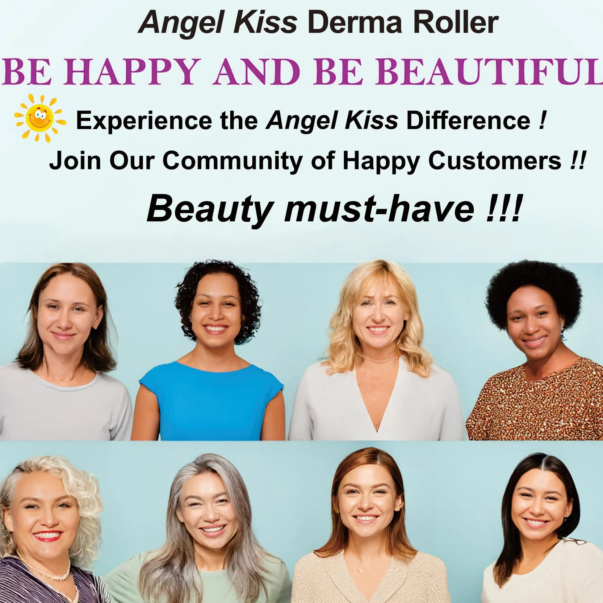 Angel Kiss Derma Roller 1,5 mm Oryginalna Igła - 192 mikroneedling ze stali nierdzewnej Derma-roller Micro Igła do twarzy ciała pielęgnacja skóry broda wzrost włosów