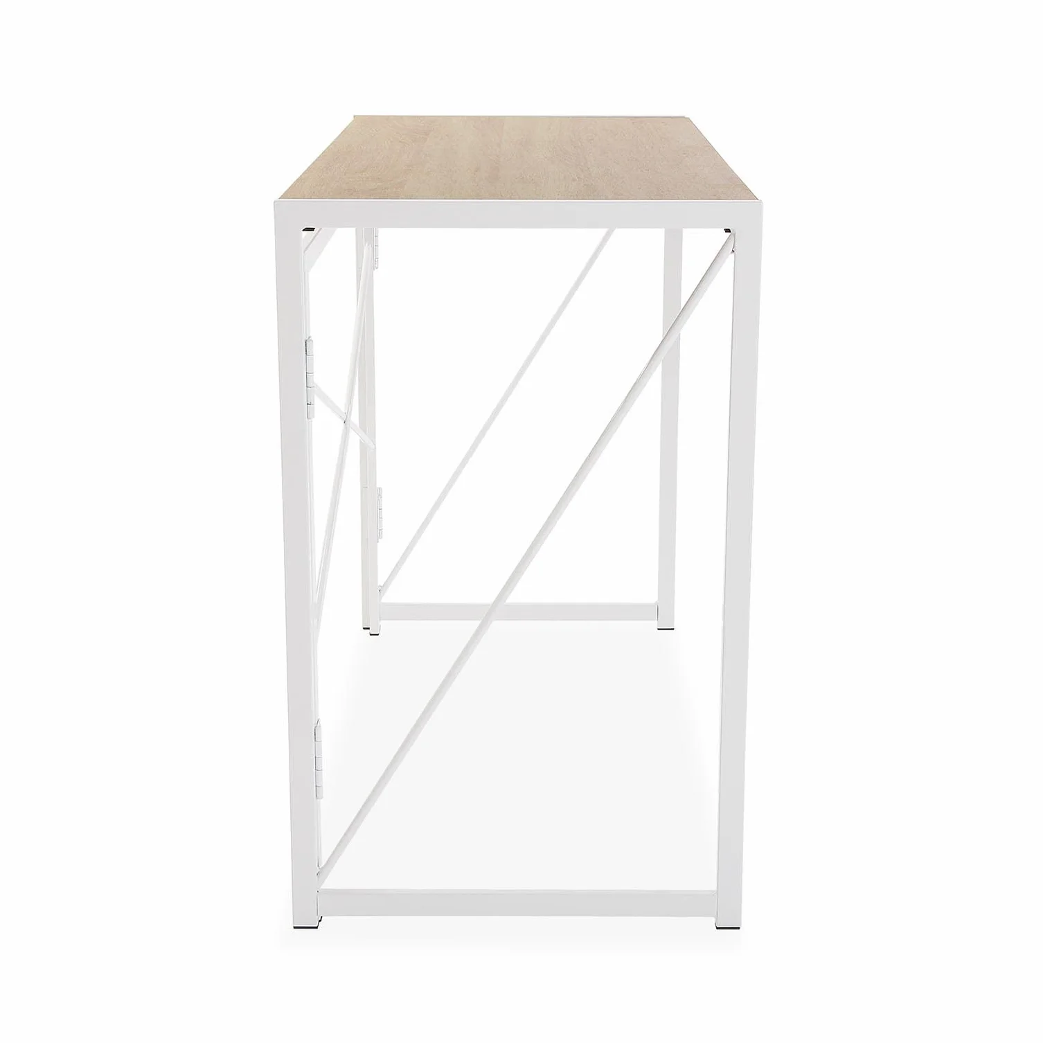 Versa Jack Składane Biurko Komputerowe 74 x 45 x 90 cm Białe Drewno Metal