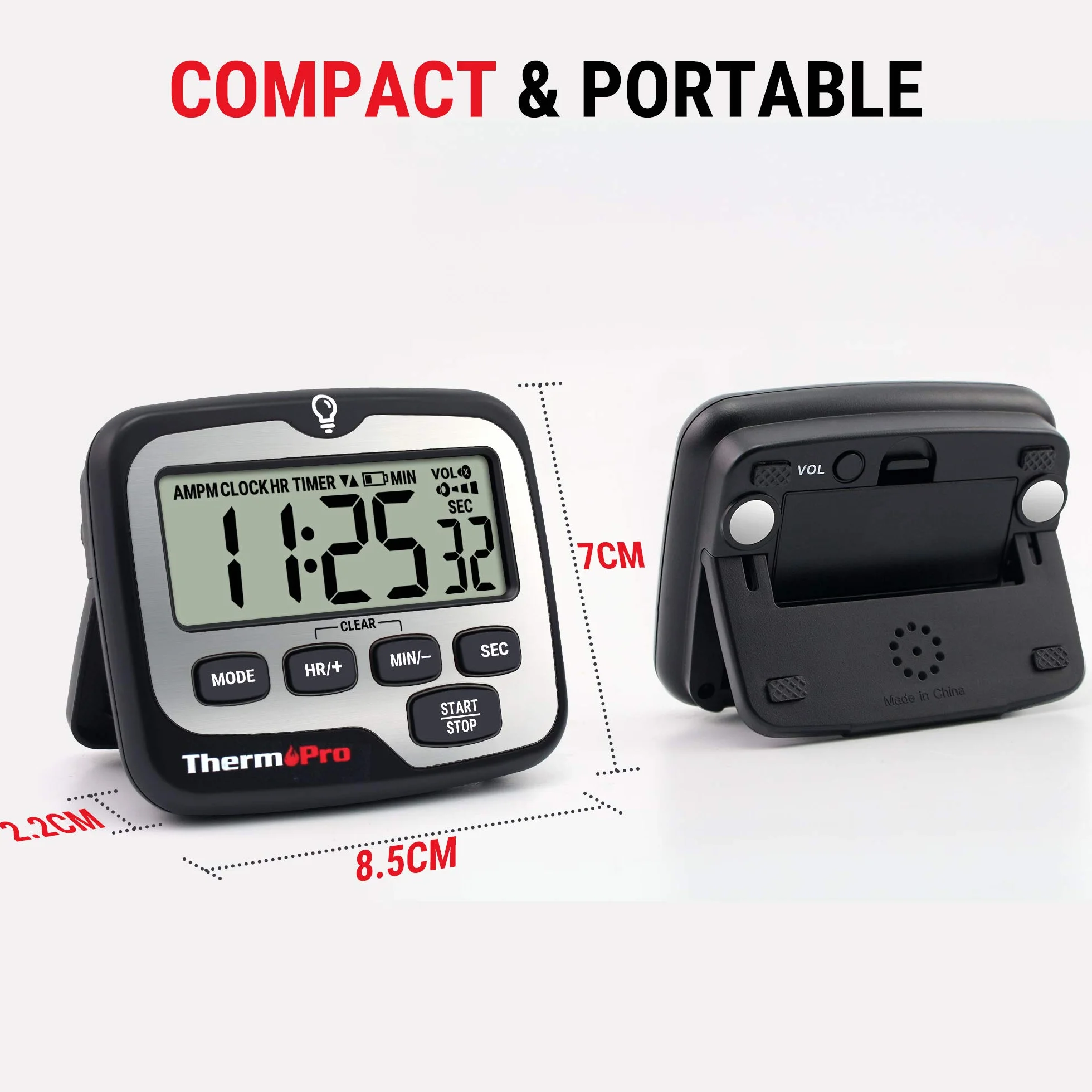 ThermoPro TM01 cyfrowy timer kuchenny z dużym wyświetlaczem LCD głośny alarm