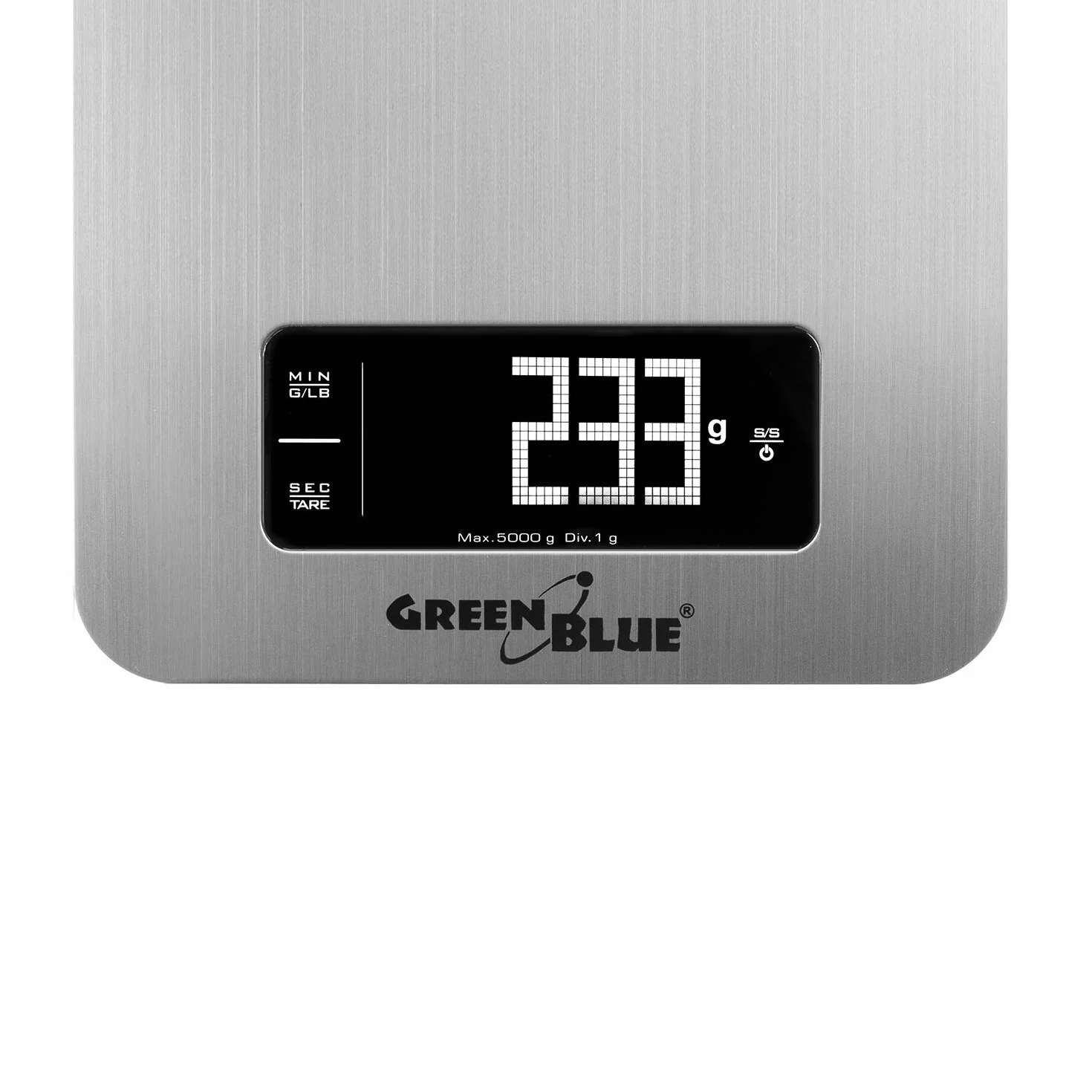 Green Blue GB170 cyfrowa waga kuchenna ze stali nierdzewnej z timerem, waga elektroniczna do 5 kg, min 1 g, funkcja tary, srebrna
