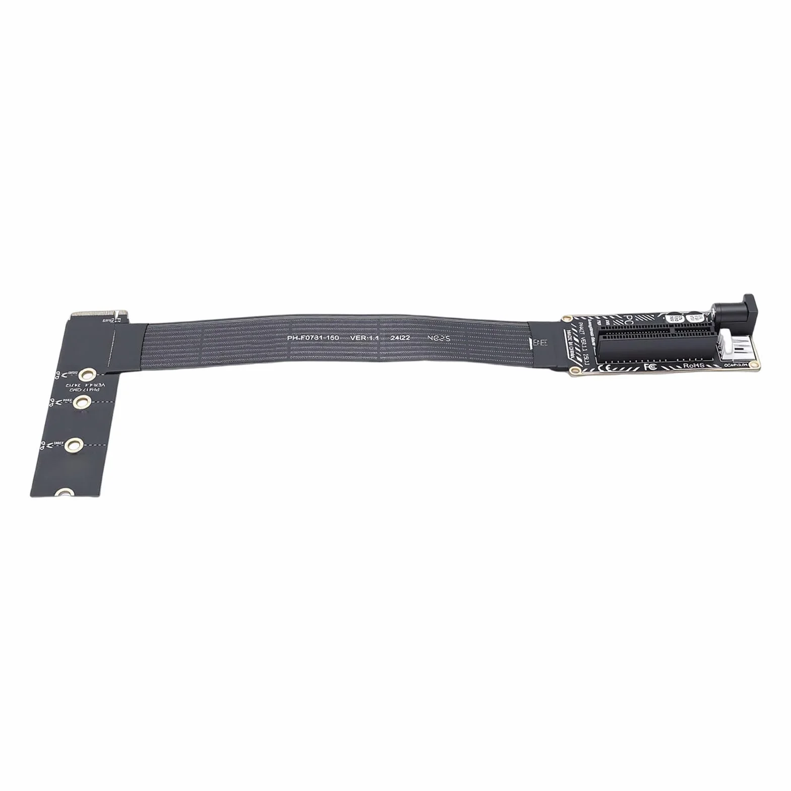 Denash Adapter Przedłużacza PCIe 4.0 X4 do M.2 M Key, Adapter Podwyższający PCIe do .2 64 Gb/s ze Wskaźnikiem LED, Gniazd NVMe 2230, 2242, 2260 i 2280