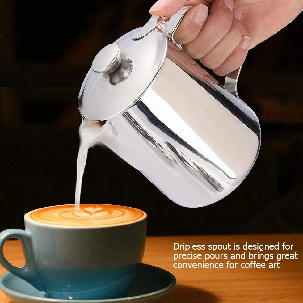Nikou Kubek do piany ze stali nierdzewnej 1000 ml do kawy latte art