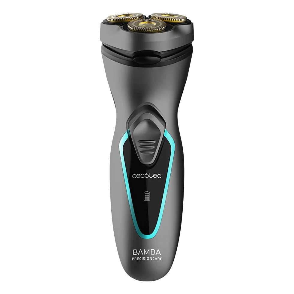Cecotec Golarka rotacyjna Bamba PrecisionCare Titanium PerfectCut. 8 W, ostrza ze stali nierdzewnej, powłoka tytanowa, głowica goląca 3D, akumulator litowy, czas pracy 40 min.