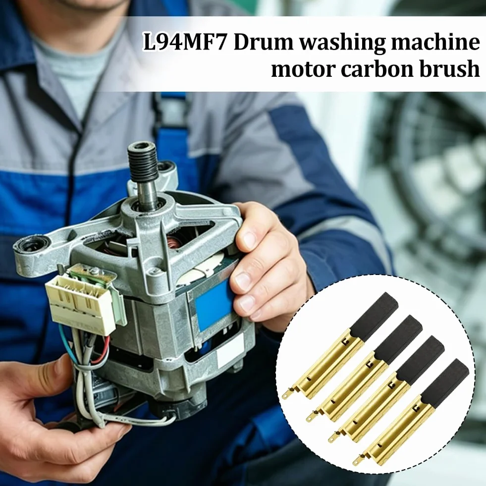 4 sztuki szczotek węglowych L94MF7, szczotki z włókna węglowego do pralki, zapasowe szczotki węglowe do silnika elektrycznego, wkładki do silników silnikowych, szczotki wysuwane, trwała wydajność, 5 x