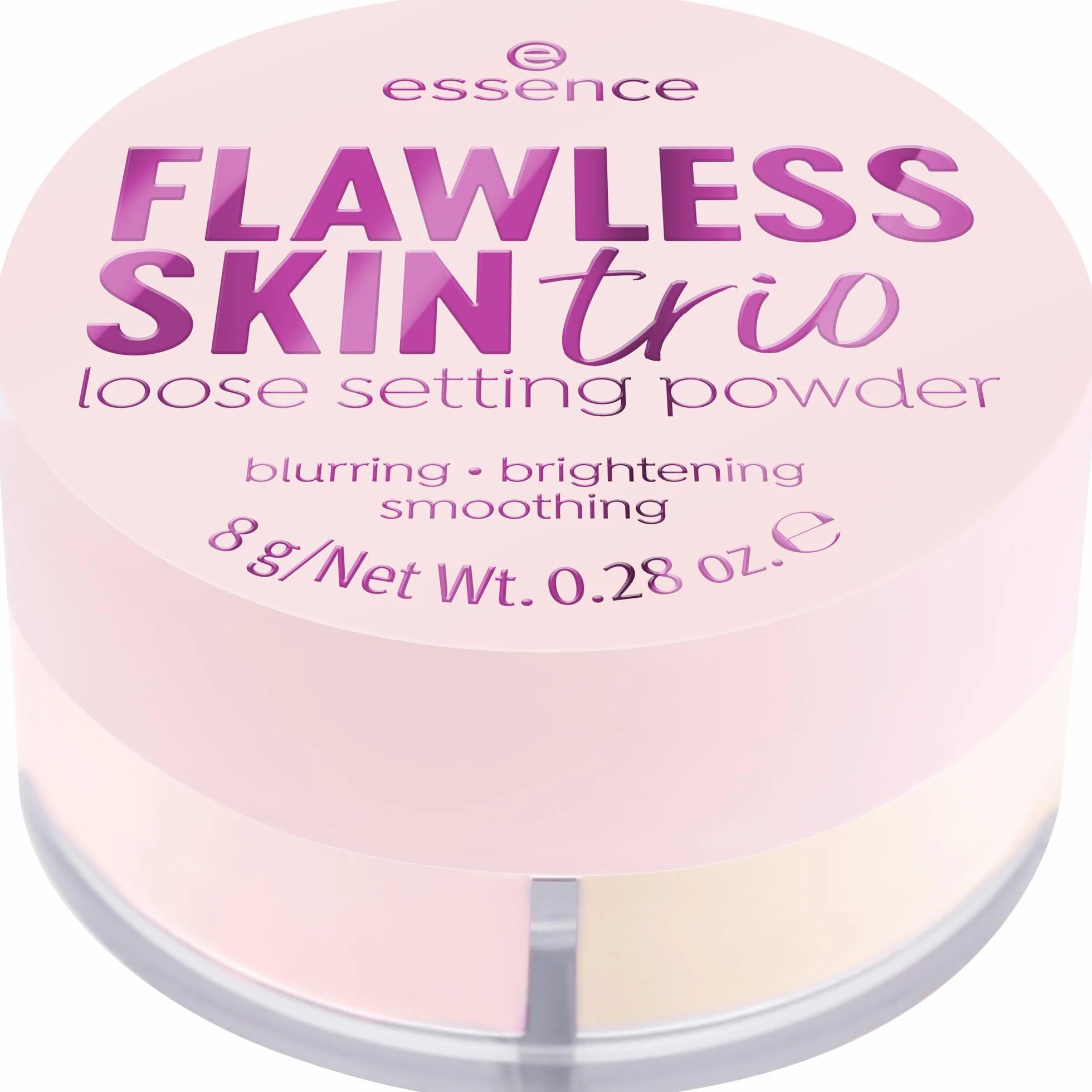 essence Sypki puder utrwalający FLAWLESS SKIN trio, rozjaśnianie, naturalny (8g)