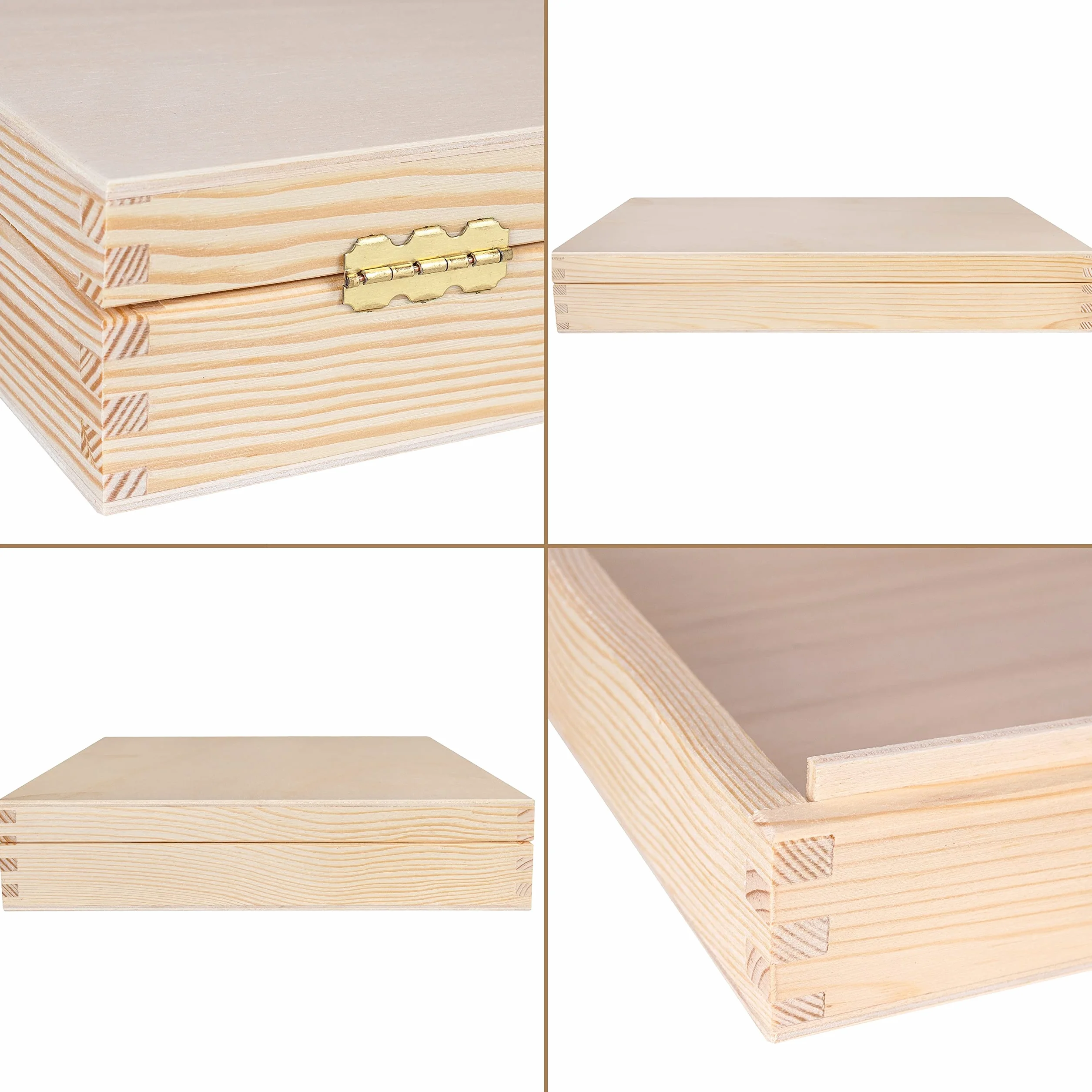 Drewniane Pudełko A4 Niemalowane 34 x 25,3 x 5,3 cm do Przechowywania