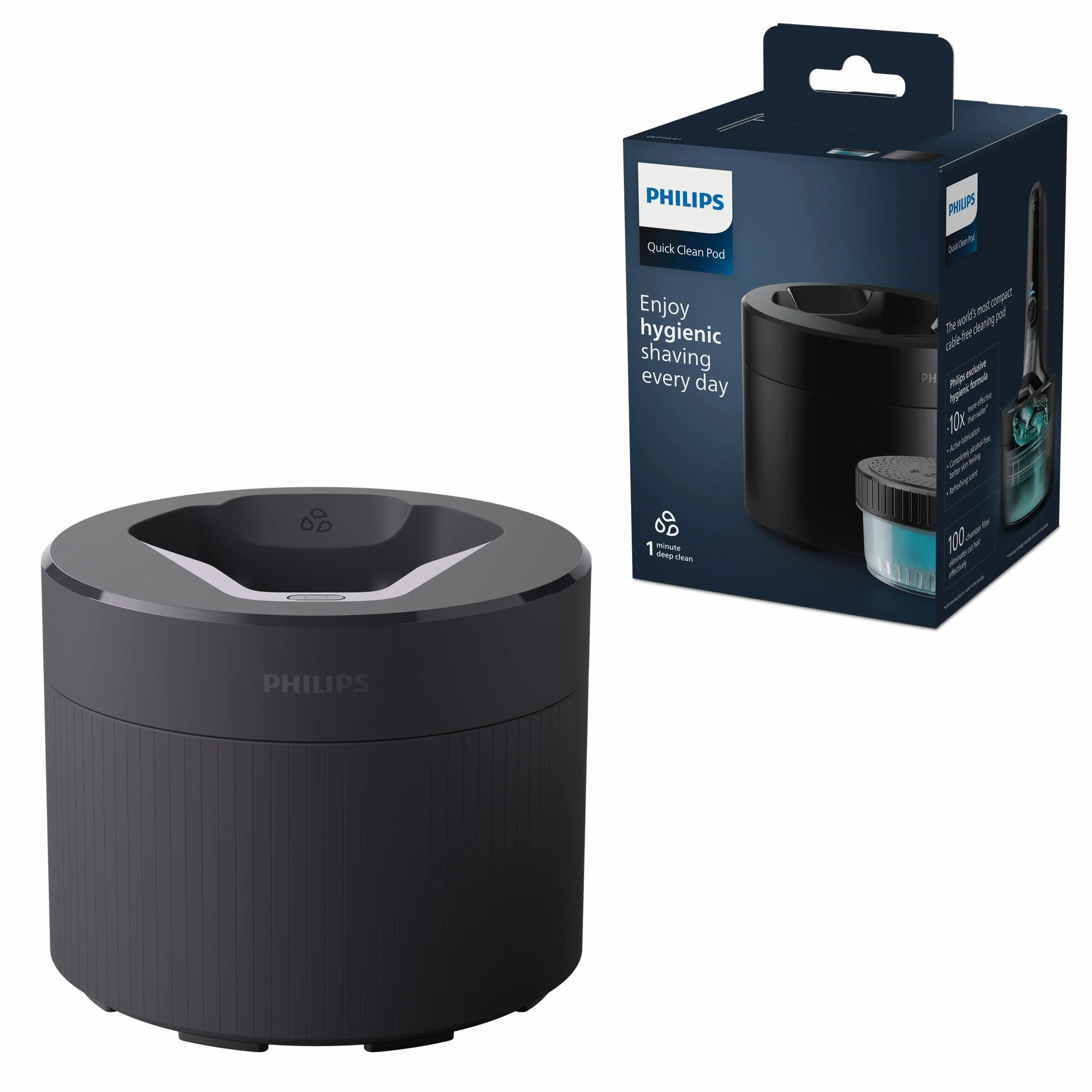 Philips Quick Clean Pod - wkład czyszczący Philips do męskiej golarki elektrycznej serii 5000, 7000, 8000 i 9000, męski środek do czyszczenia golarki elektrycznej (model QCP10/01)