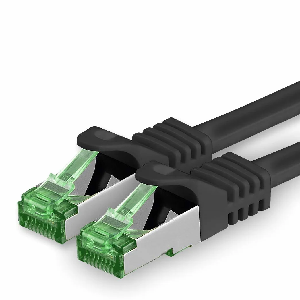 1aTTack.de kabel Ethernet cat.7, sieć LAN, 10 GBASE-T - 10 000 Mbps (Sftp Pimf) podwójnie ekranowany kabel przyłączeniowy RJ45, wtyczka cat.6a