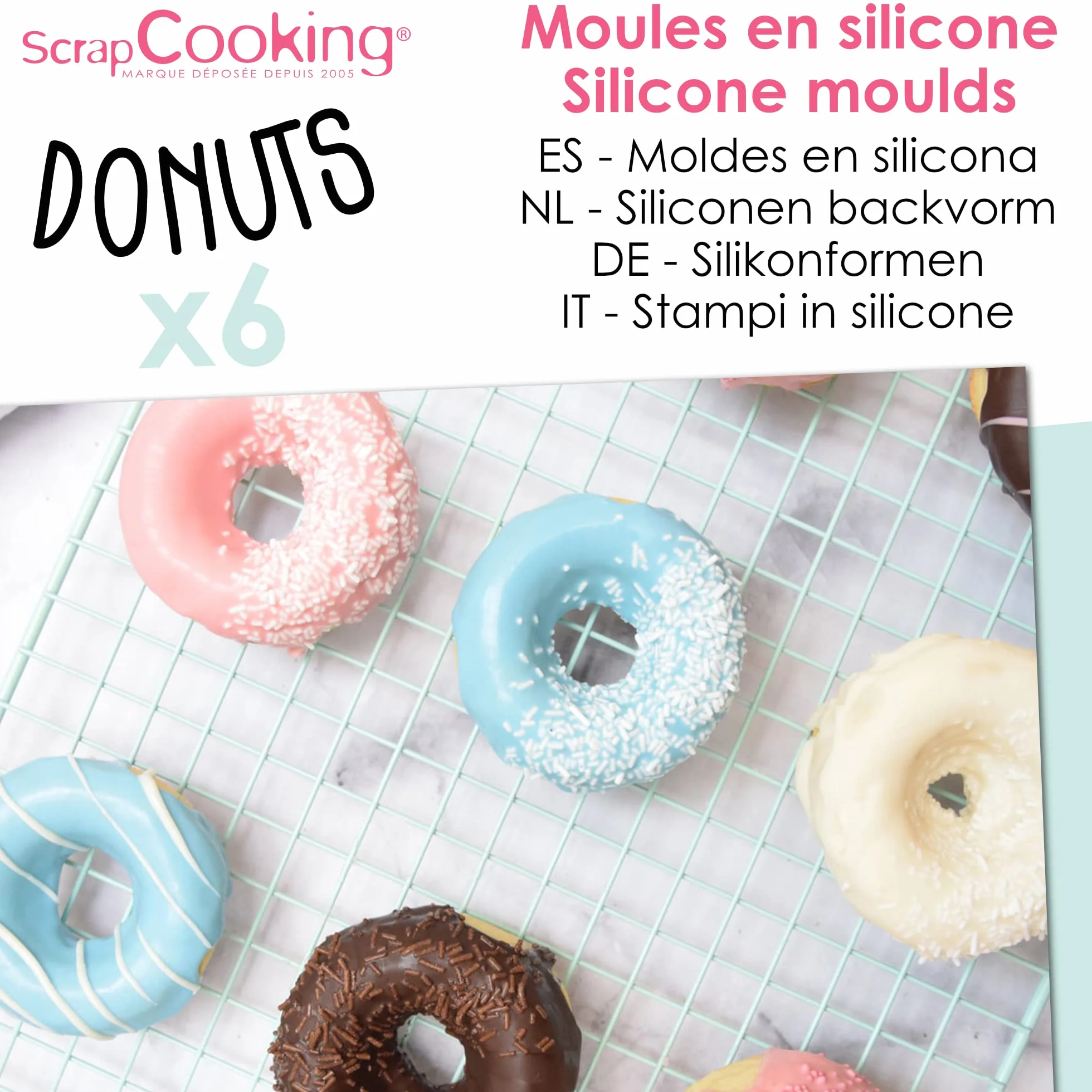 ScrapCooking 6 silikonowych foremek pączków 2913