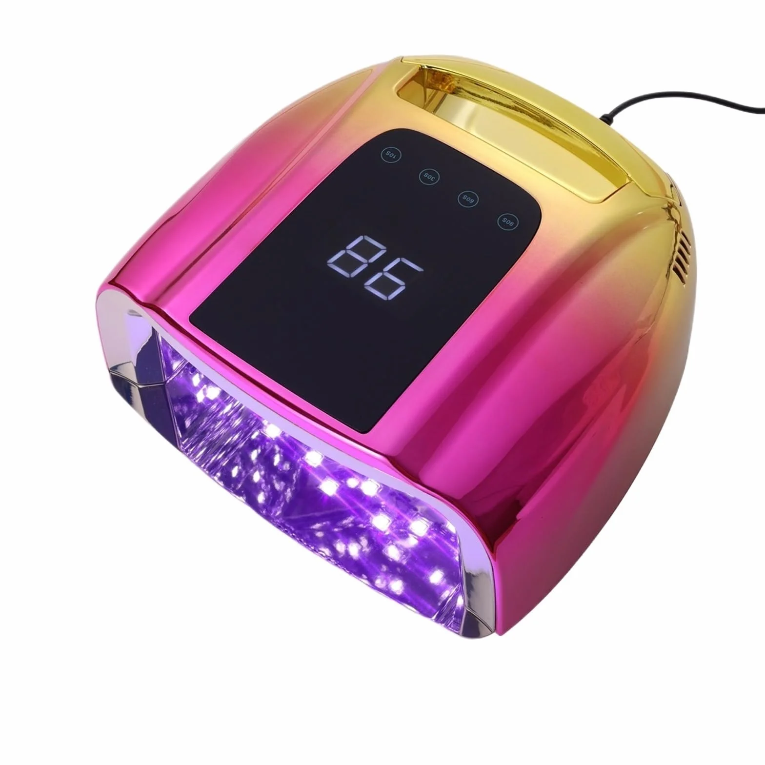 Lampa UV do paznokci 96W, nieakumulatorowa, lampa żelowa LED, 4 timery, automatyczny czujnik, szybkie utwardzanie Praktyczny