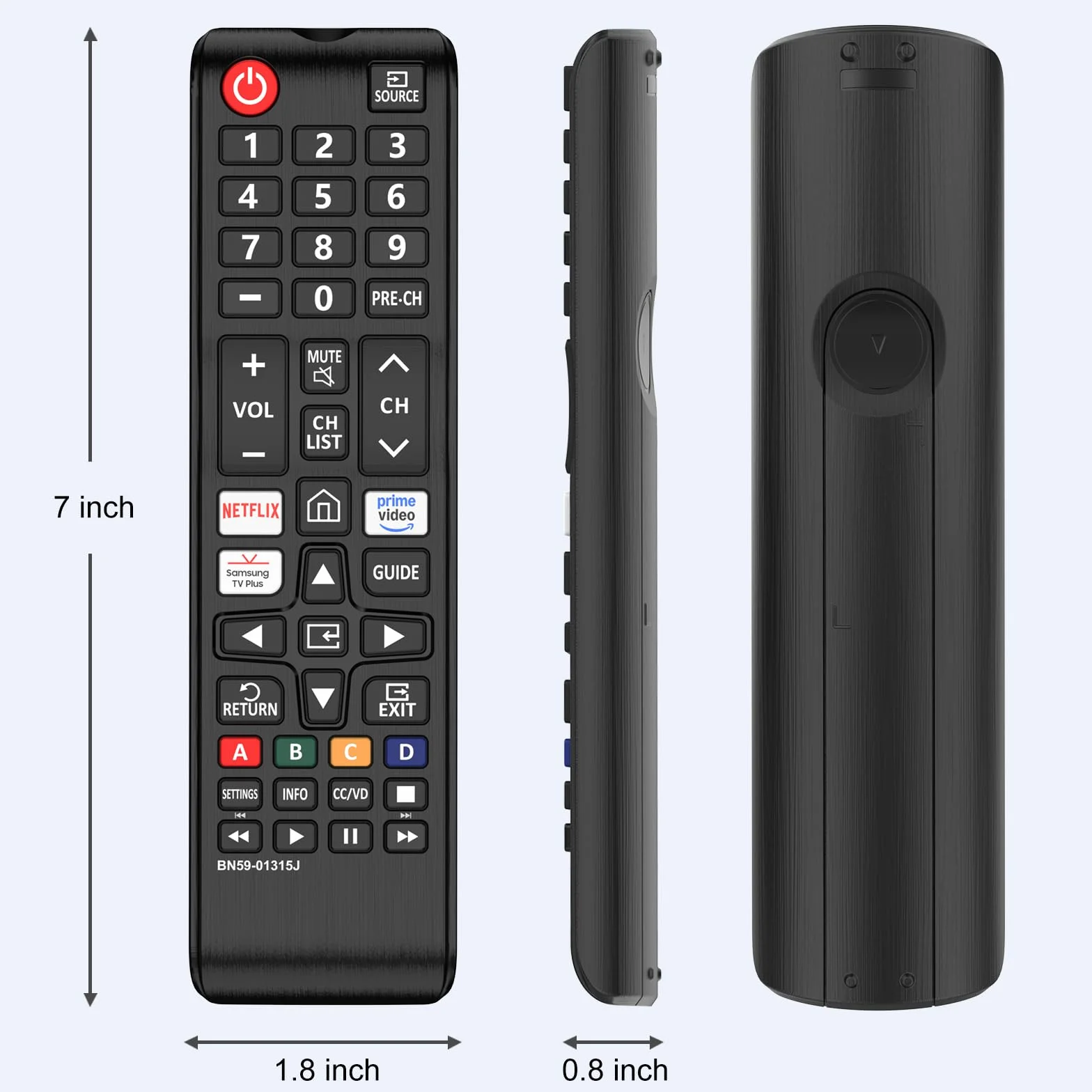 Pilot zdalnego sterowania BN59-01315B do Samsung Smart TV pasuje do wszystkich pilotów Samsung (czarny)