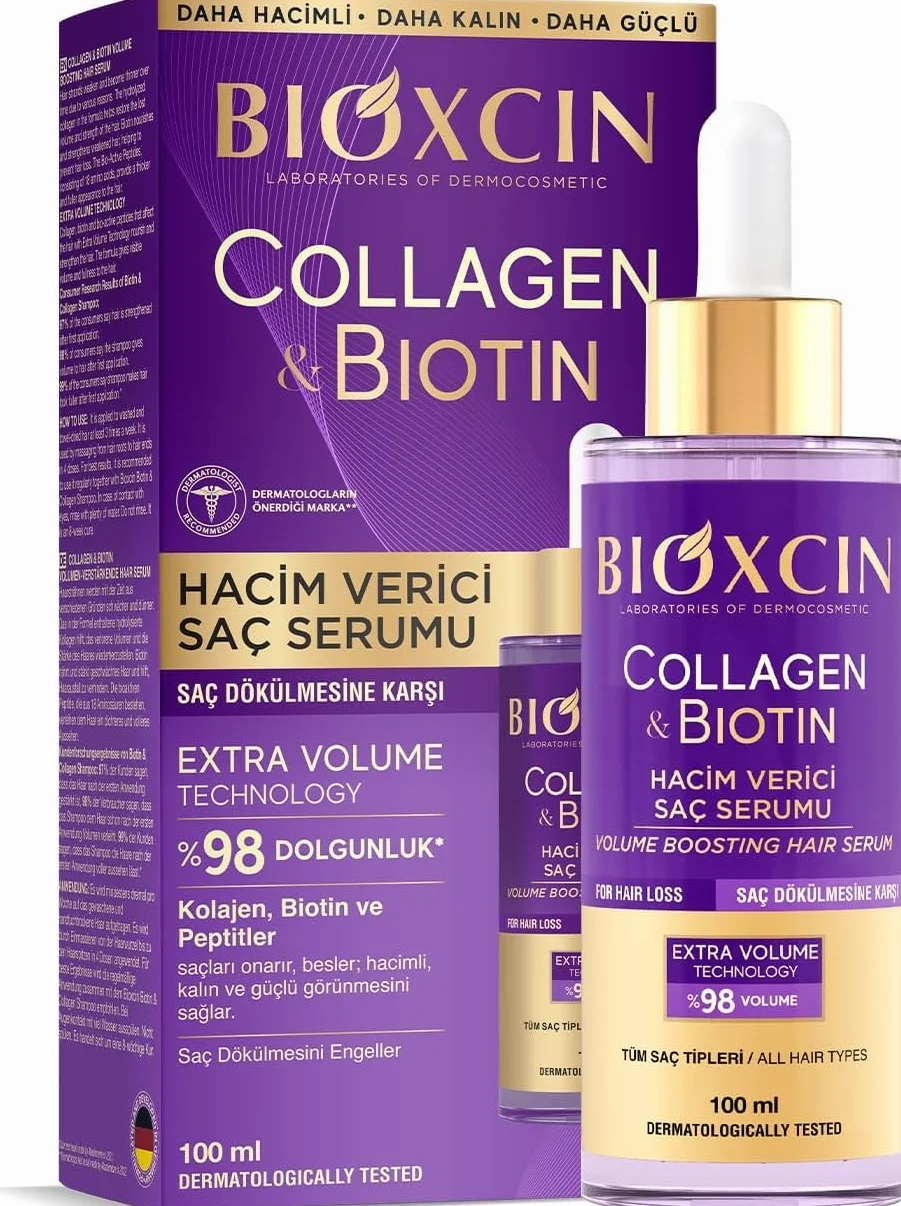 Bioxcin Kolagen i biotyna serum przeciw wypadaniu włosów 100 ml wzmacniające do cienkich włosów