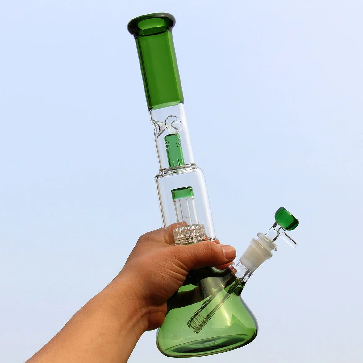 Szklany bong 34 cm perkolator fajka wodna 500 g
