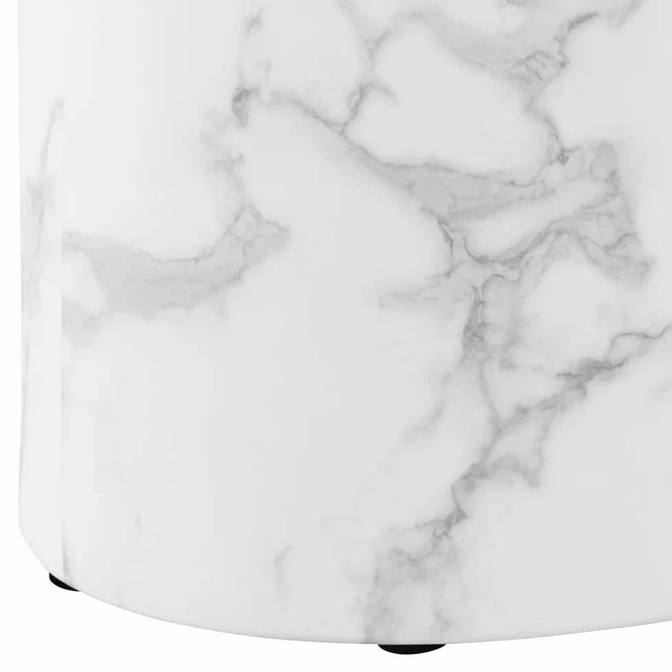 AC Design Furniture Rico stolik kawowy o wyglądzie białego marmuru, zestaw 2 sztuk, nie zajmują dużo miejsca, owalne stoliki pomocnicze do salonu, nowoczesne stoliki składane, szer.: 48 x wys. 40 x