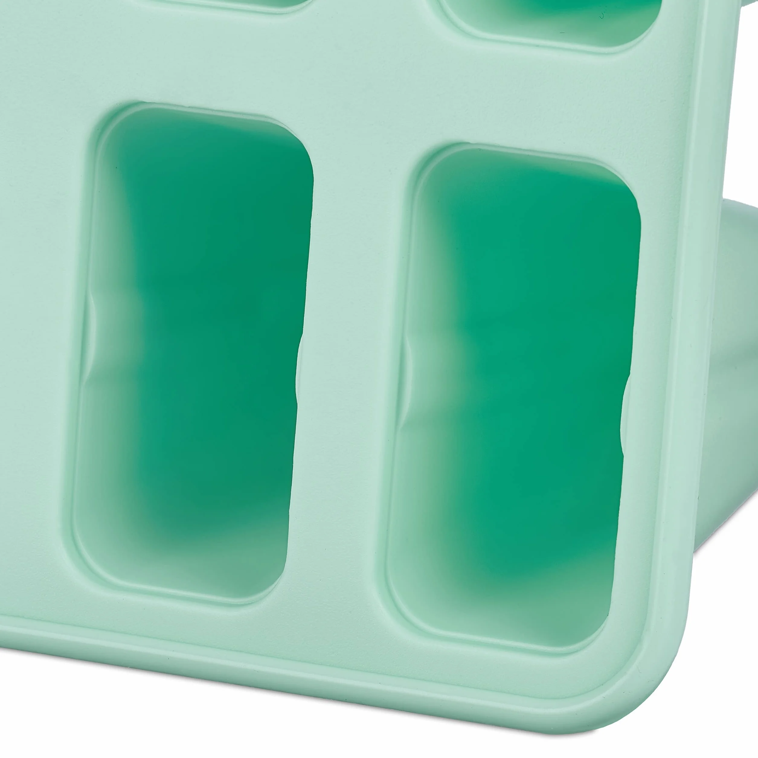 Relaxdays Silikonowe Formy do Lodów na Patyku 6 szt. 80 ml Turkusowy/Biały