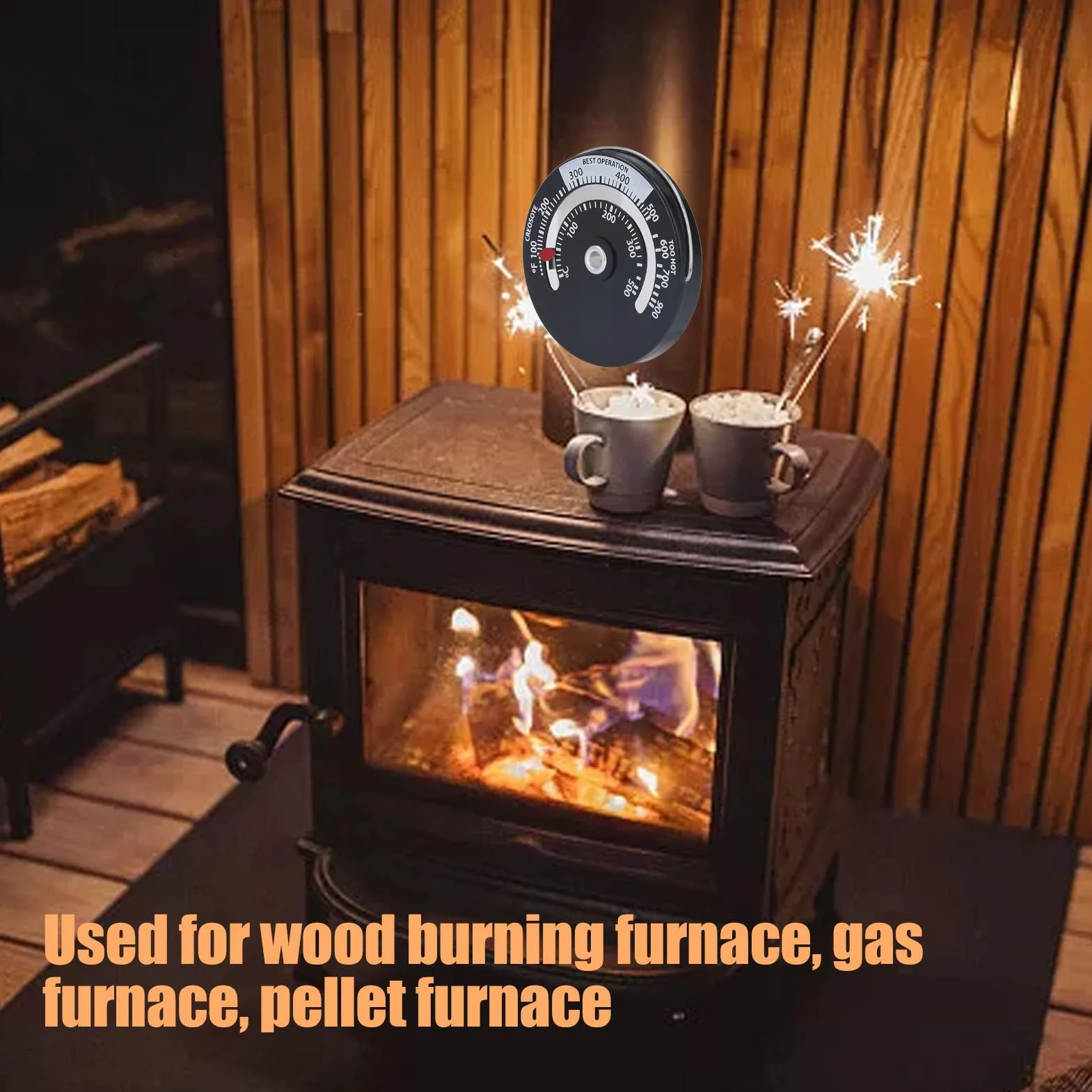 Termometr do Pieca Magnetycznego 0-500°C Tarcza Aluminiowa Wysoka Dokładność