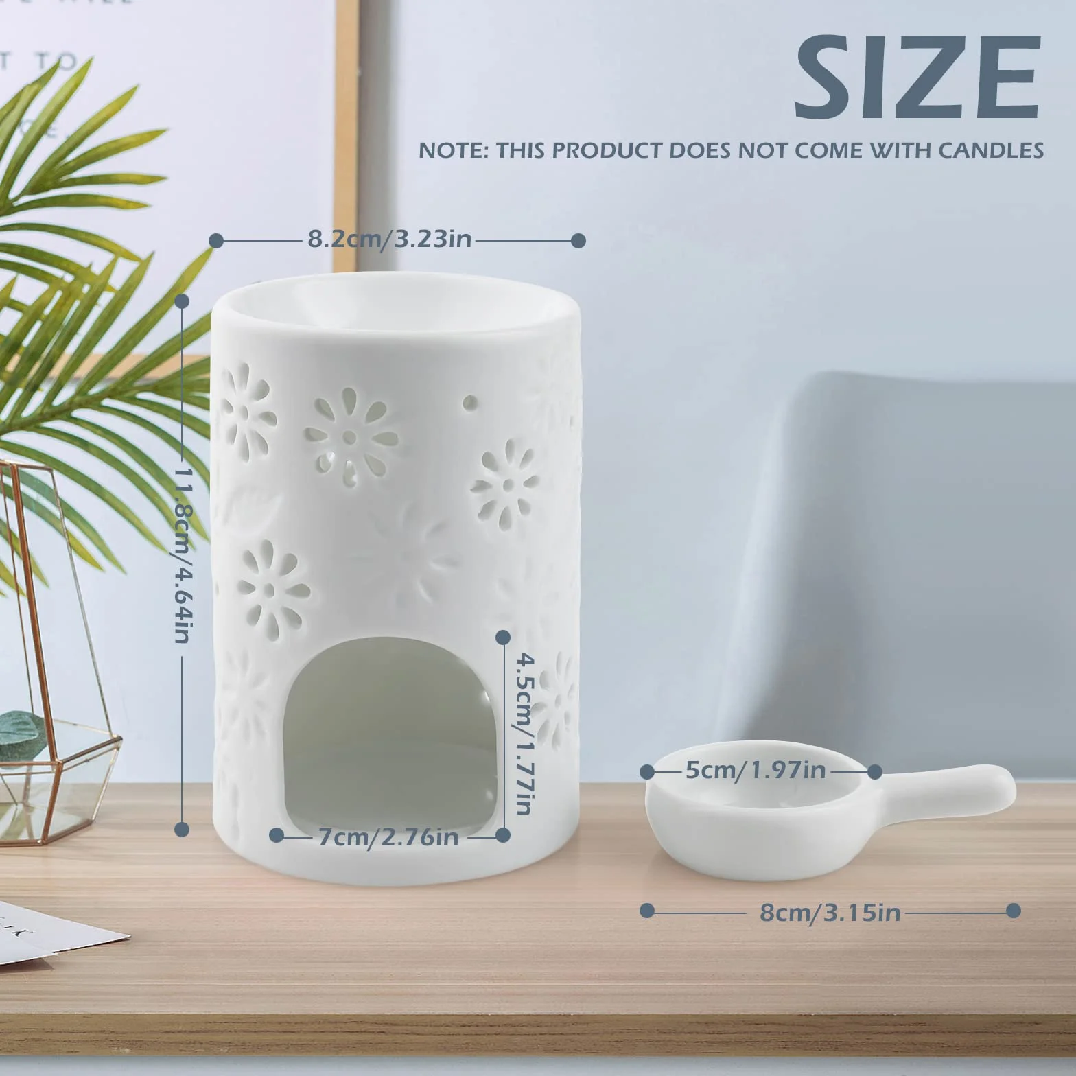 Ceramiczny palnik do olejków eterycznych do topienia wosku, biały