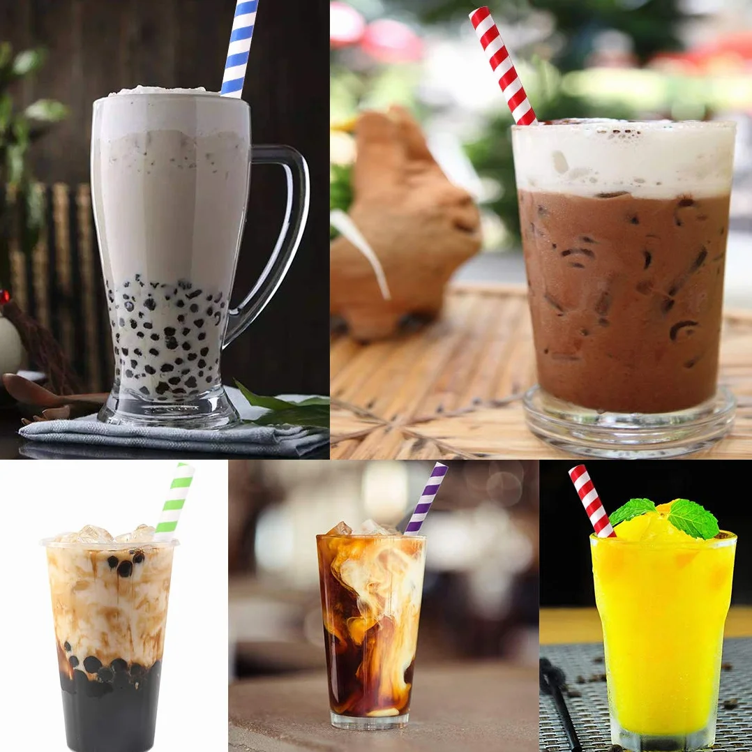 Słomki Jednorazowe Bubble Tea Papierowe Jumbo 1,3 cm 50 sztuk