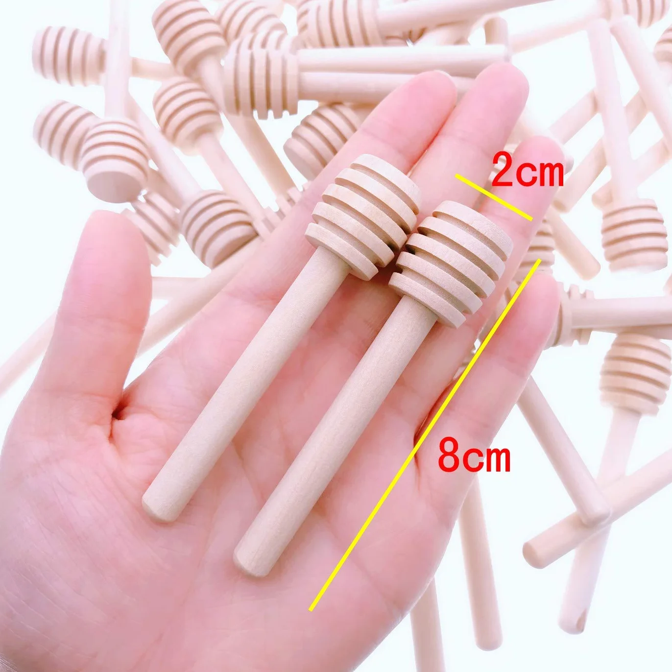 50 x mini drewniana łyżka do miodu 8 cm patyczki upominki prezent