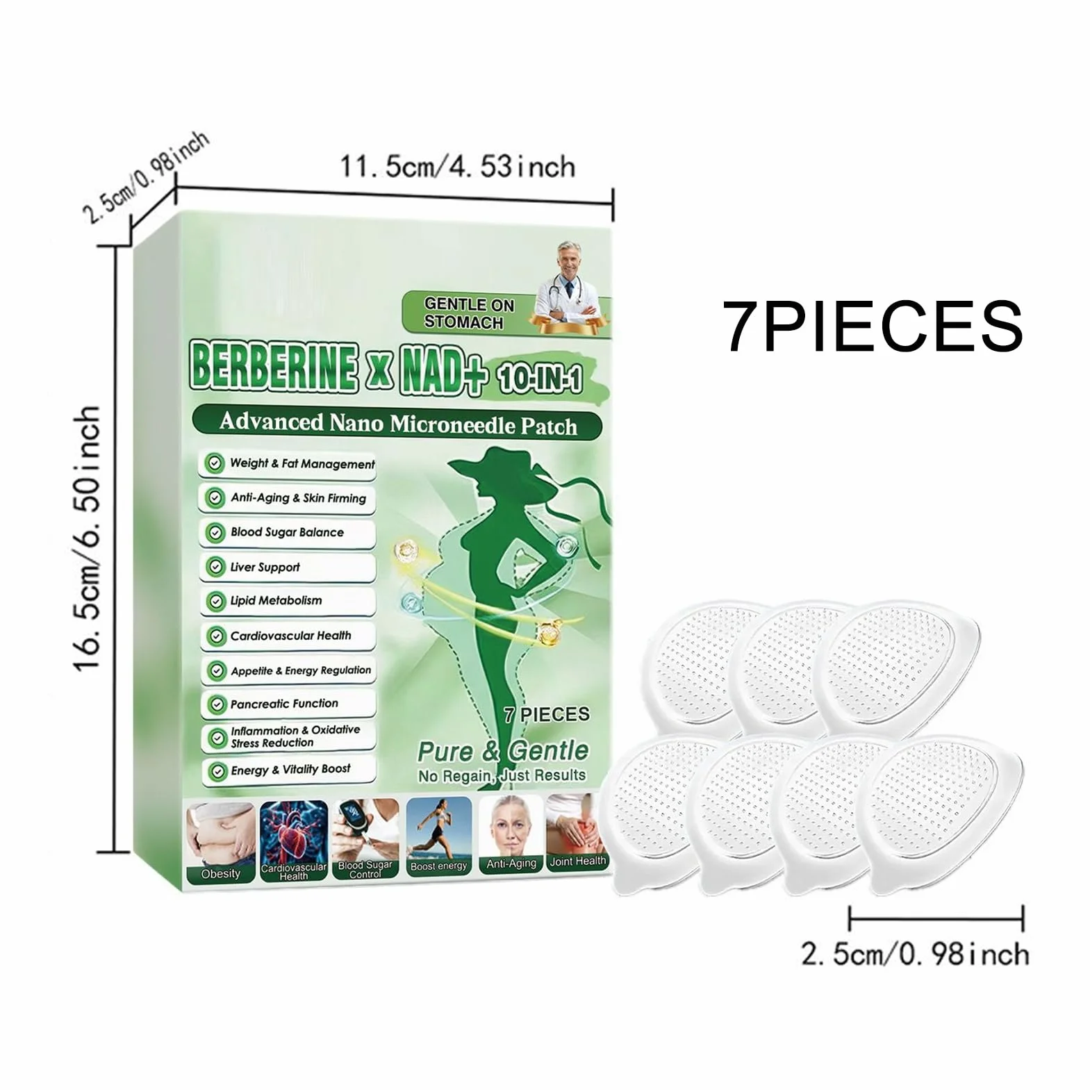 Moringa X Berberin plastry z mikroigłami, 3 pudełka Moringa X Berberin, plastry Luxarise, Moringa i berberyna, delikatne plastry odchudzające, do pielęgnacji ciała