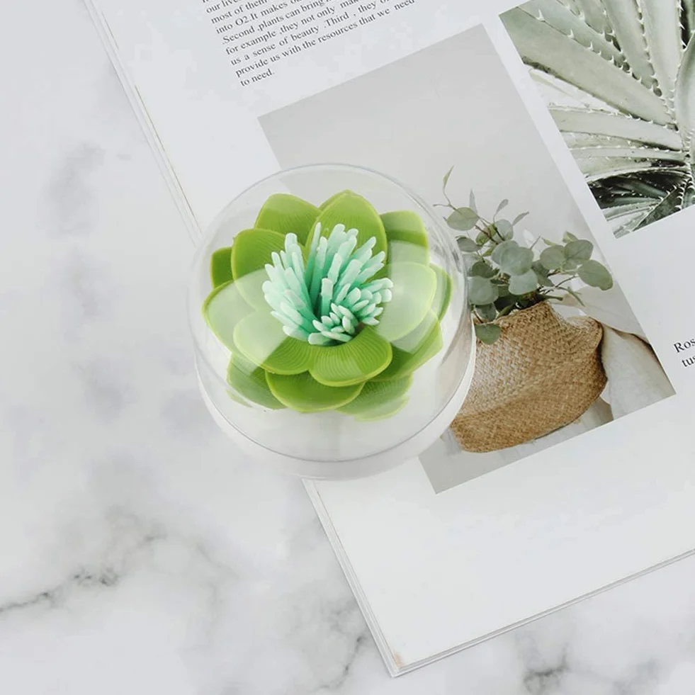 Bawełniane patyczki do przechowywania, wykwintny lotus, dozownik