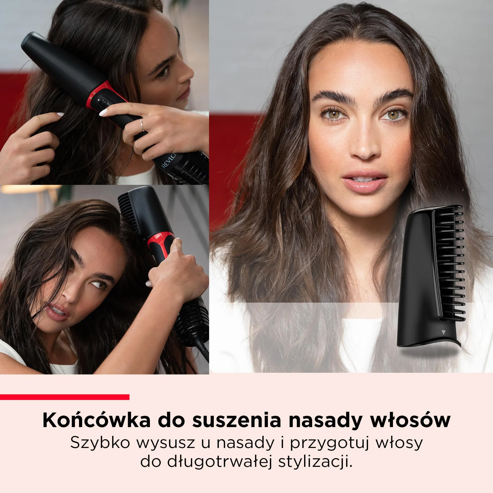 REVLON One-StepTM Blow-Dry Multi Air Styler 5 w 1 (Zdejmowane nasadki, lokówka, wolumizer, stylizator, wzmacniacz kształtu i suszarka).RVDR5370