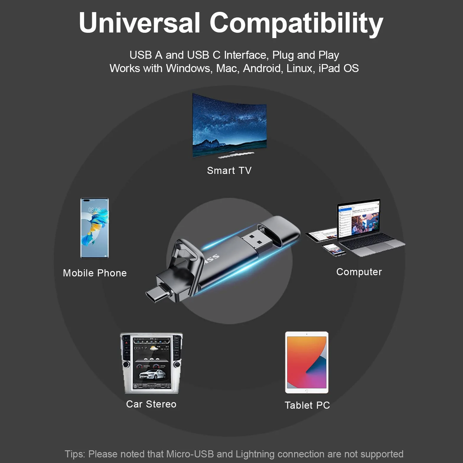SSK 256GB Dual USB C Flash Drive, 2-w-1 Type C+ USB A 3.2 Gen2 Solid State Thumb Drive, prędkość do 550MB/s Pamięć do iPhone 15, Thunderbolt 3, Android Phone, Tablet, Laptop