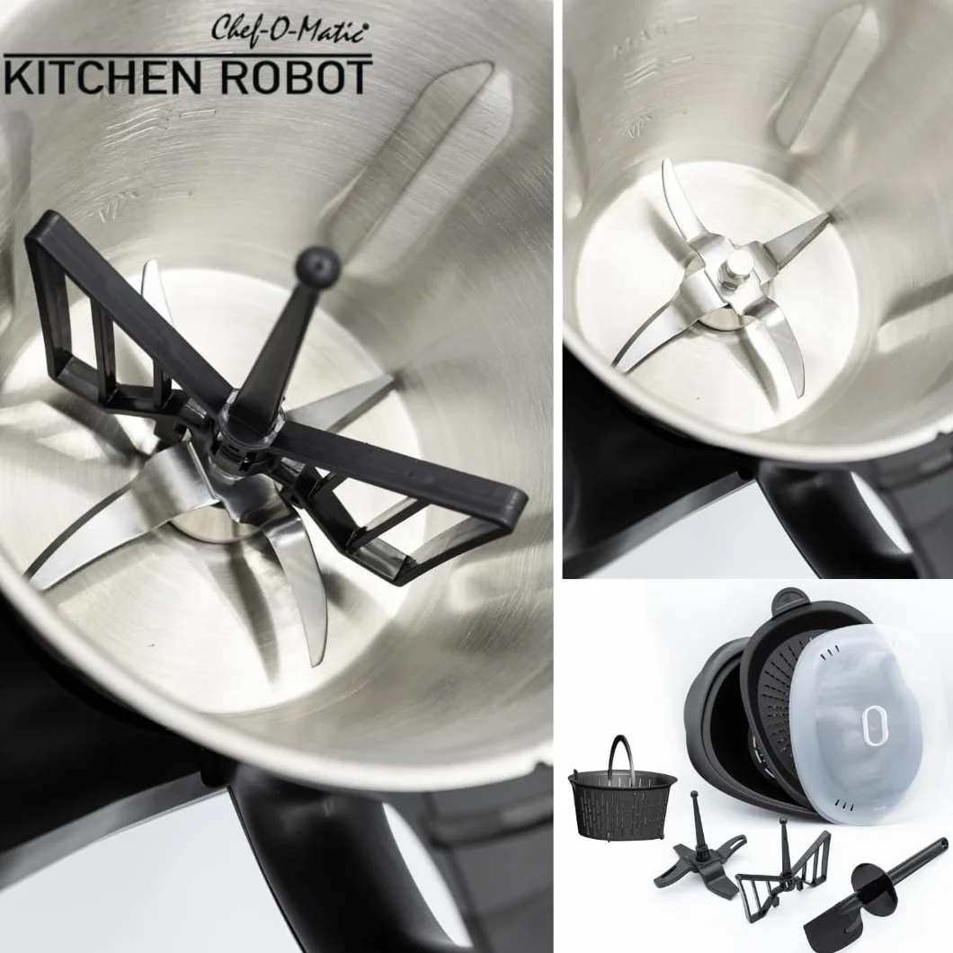 Best Direct Robot kuchenny z funkcją gotowania Chef-O-Matic Kitchen Robot, 1000 W, miska 3,00 l, z przystawką do gotowania na parze, waga cyfrowa