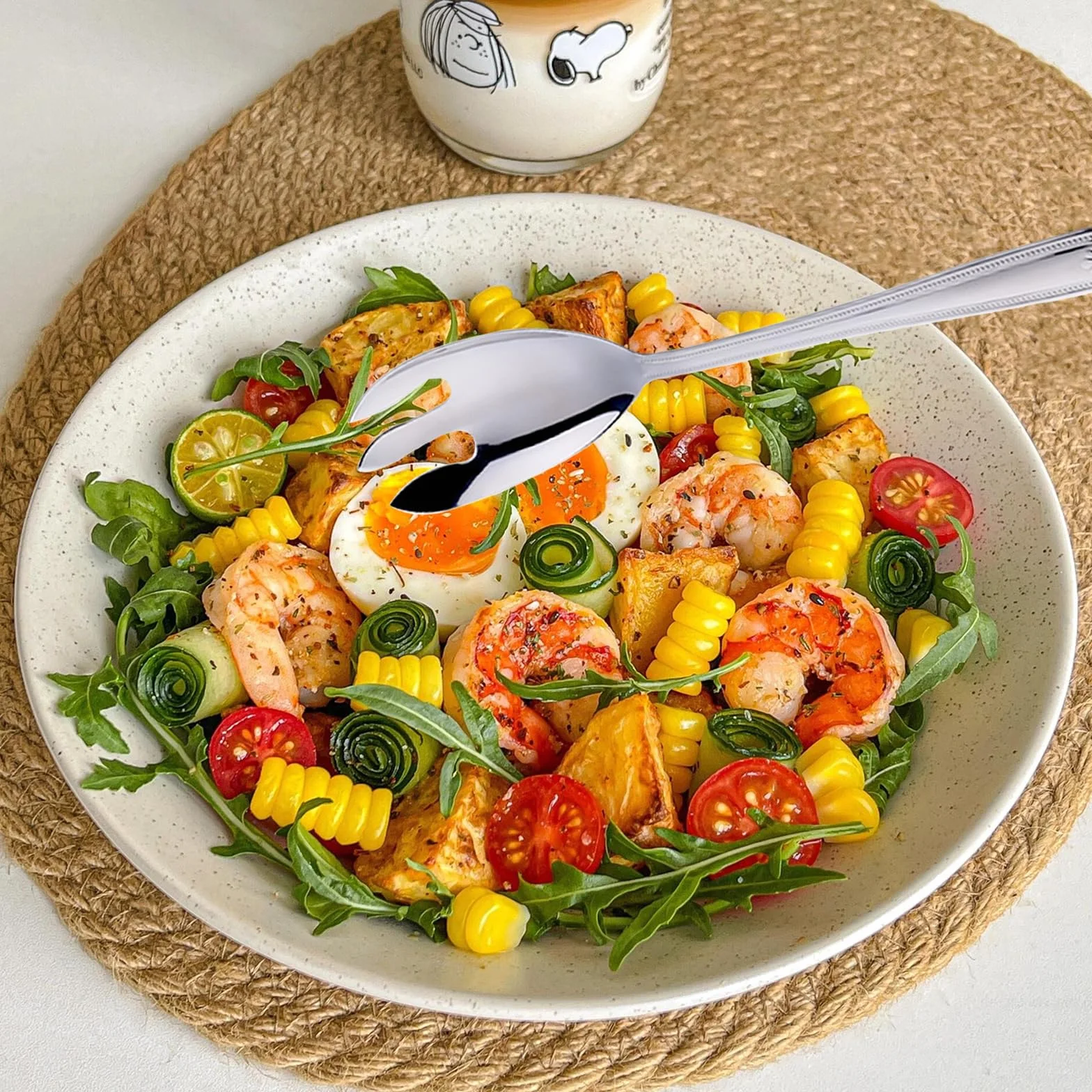 Sztućce do sałatek ze stali nierdzewnej 31 cm - 2 sztuki