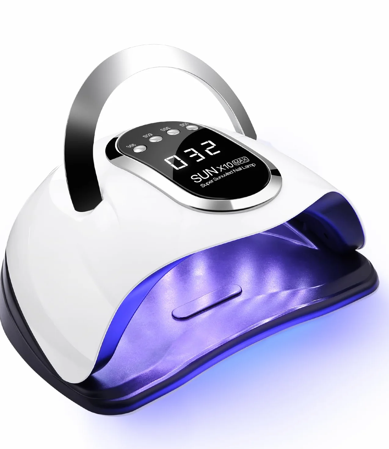 Suszarka do paznokci FAOKZE 220W, lampa UV do paznokci akrylowych, lampa 60 LED do paznokci, cyfrowy wyświetlacz z timerem 10/30/60/99s, odpowiednia do wszystkich żelowych lakierów do paznokci (White)
