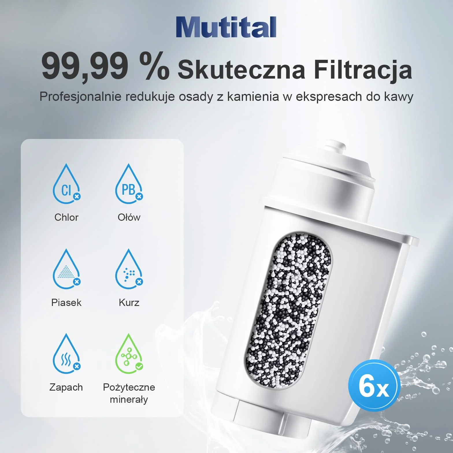 Mutital filtrów do wody Siemens® EQ Series, EQ3/EQ6/EQ9, EQ500, S700, 3200 filtr do wody w pełni automatyczny ekspres do kawy Bosch® TCZ7003, TCZ7033, do Brita® Intenza 57549 (10 Stück)