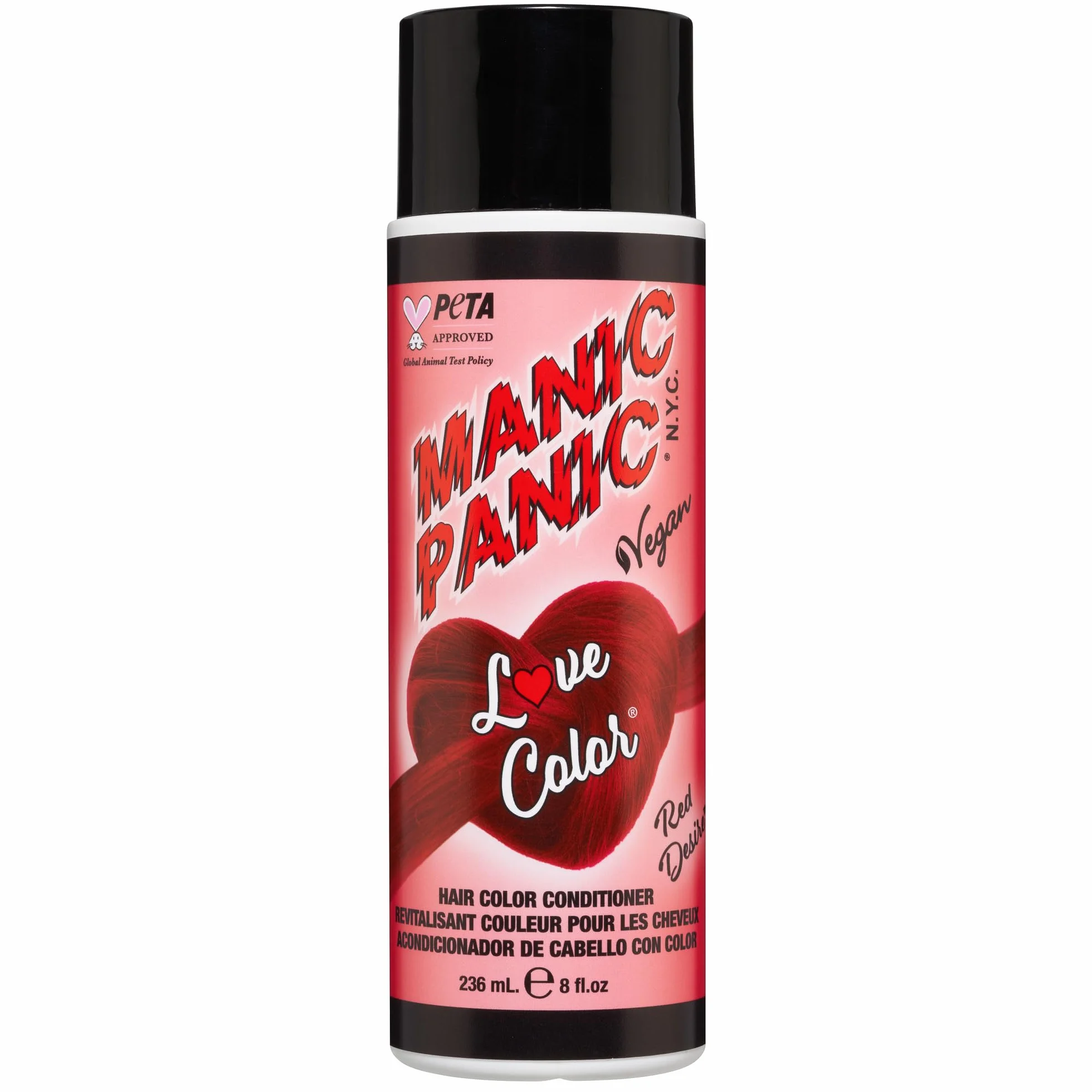 Manic Panic Love Color – Vibrant Desire Red, wegański i nietestowany na zwierzętach, 236 ml