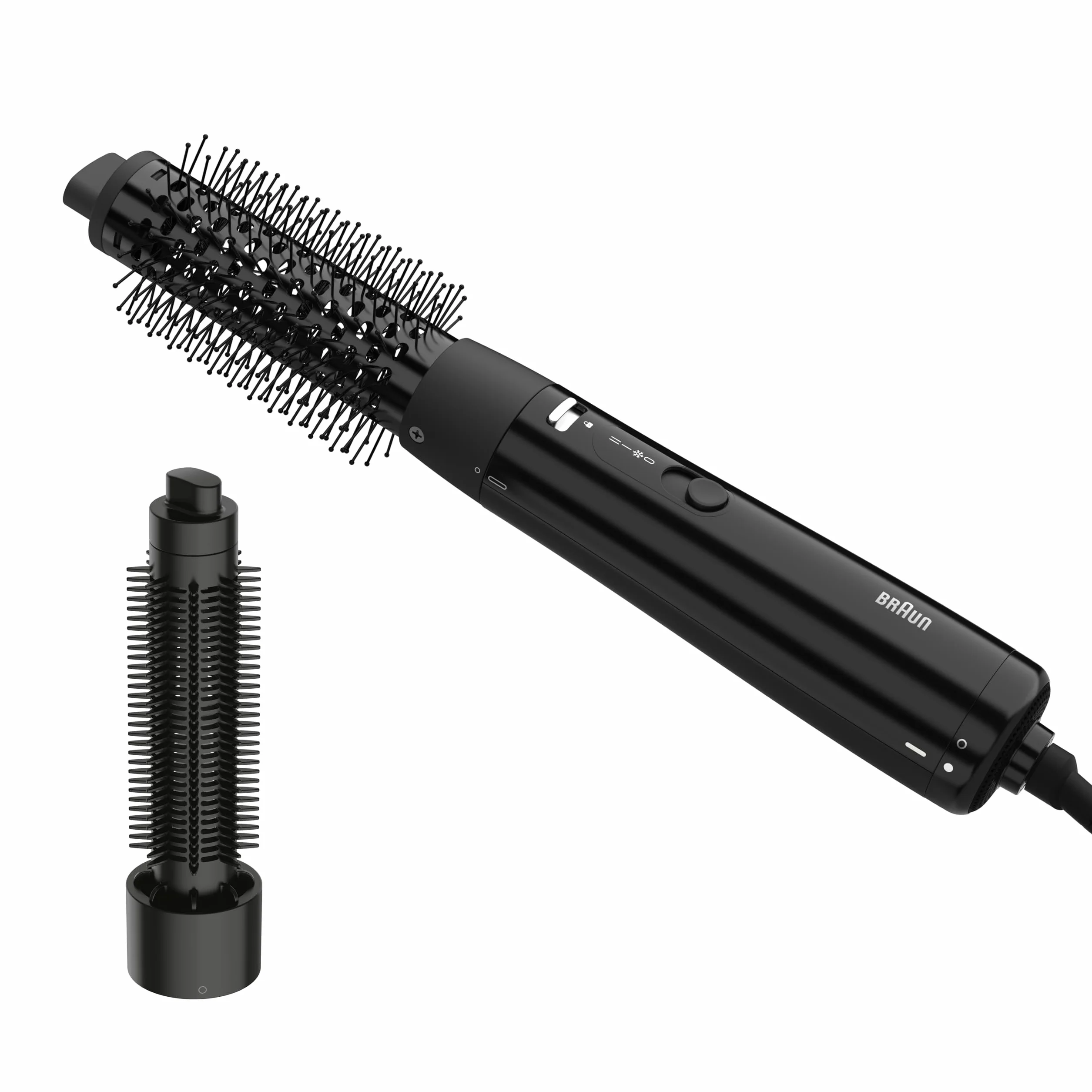 Braun Air Styler AS1.5, suszarko-lokówka, termiczna szczotka, szczotką z twardym włosiem, silnik 300W, 3 ustawienia temperatury/prędkości, czarne wykończenie, BRAS150E