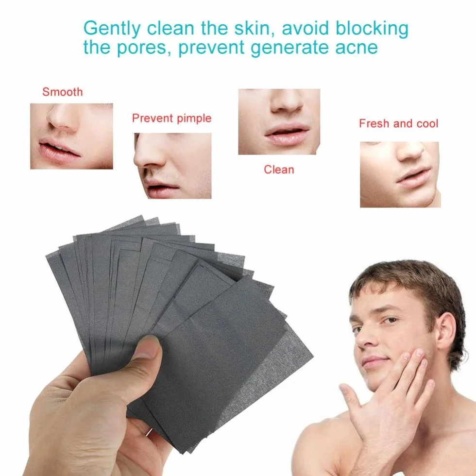 80 sztuk / zestaw materiałów pochłaniających olej, dla mężczyzn, pochłaniająca olej, kontrola suszenia, Clean Face Beauty papier do suszenia