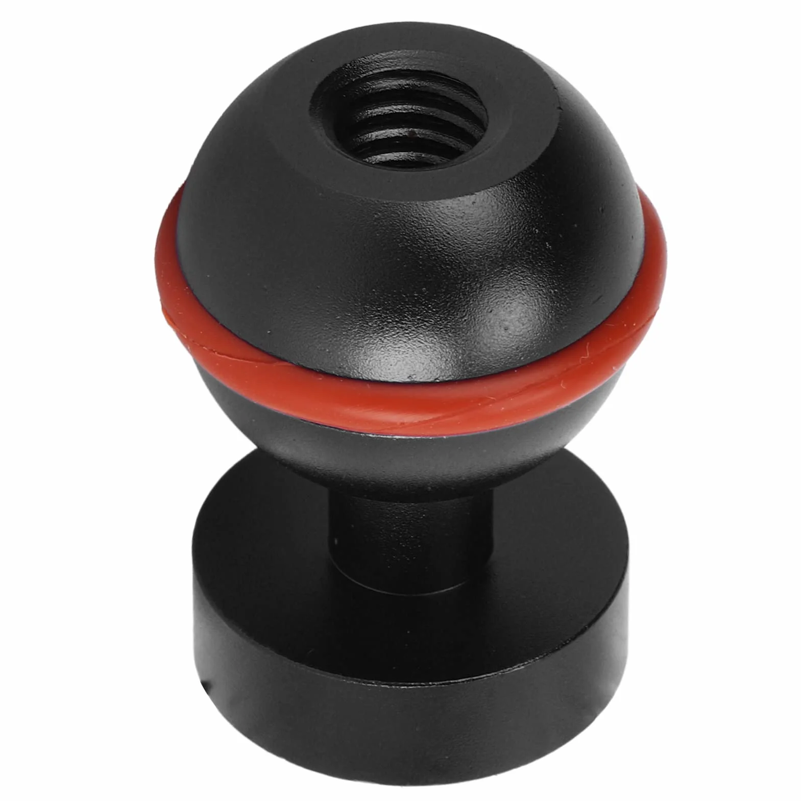 Akozon Adapter do podwodnego ramienia kuli, głowica kuli ze stopu aluminium, twarda powłoka anodowana: mała, lekka, trwała latarka nurkowa, głowa piłki (czarna)