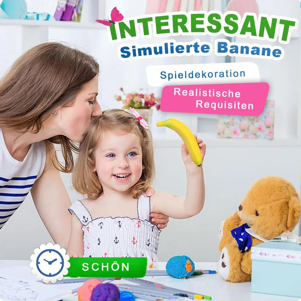 LATRAT 10 sztuk sztucznych bananów dekoracyjnych, realistycznych owoców na imprezę