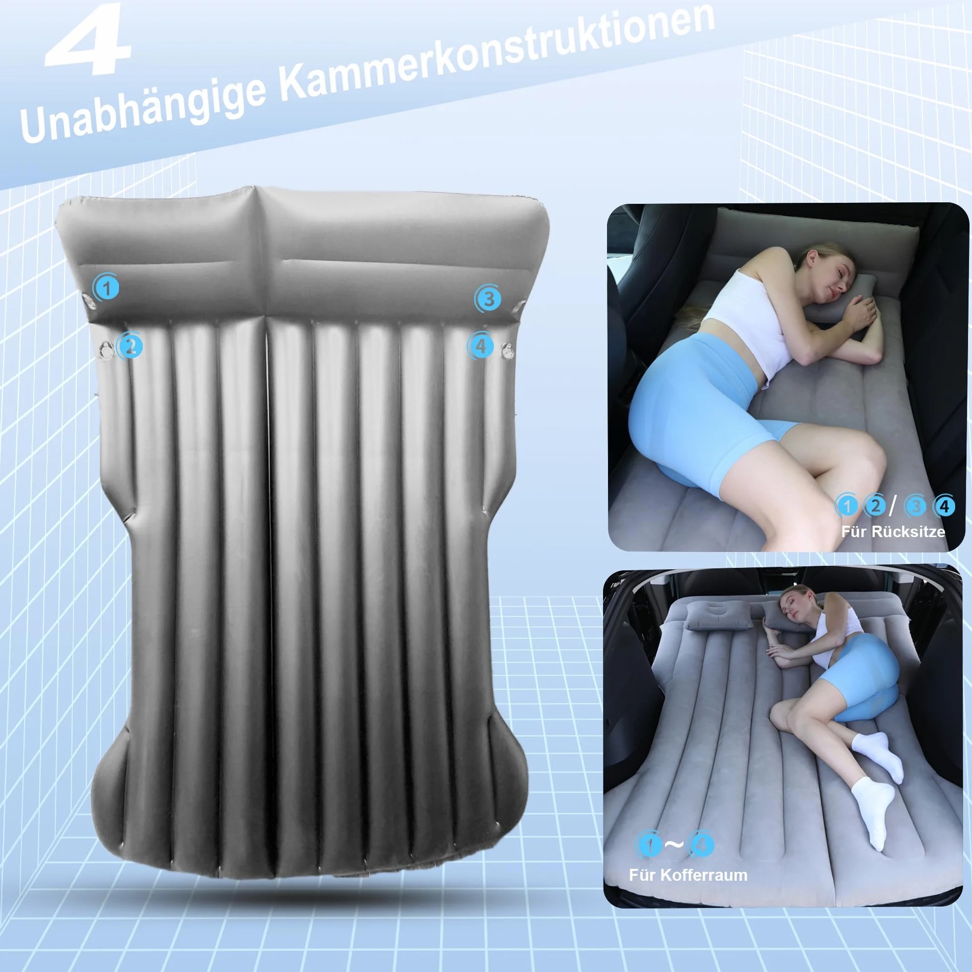 Materac dmuchany do samochodu 130x195x15 cm składany do modelu Y SUV bagażnika