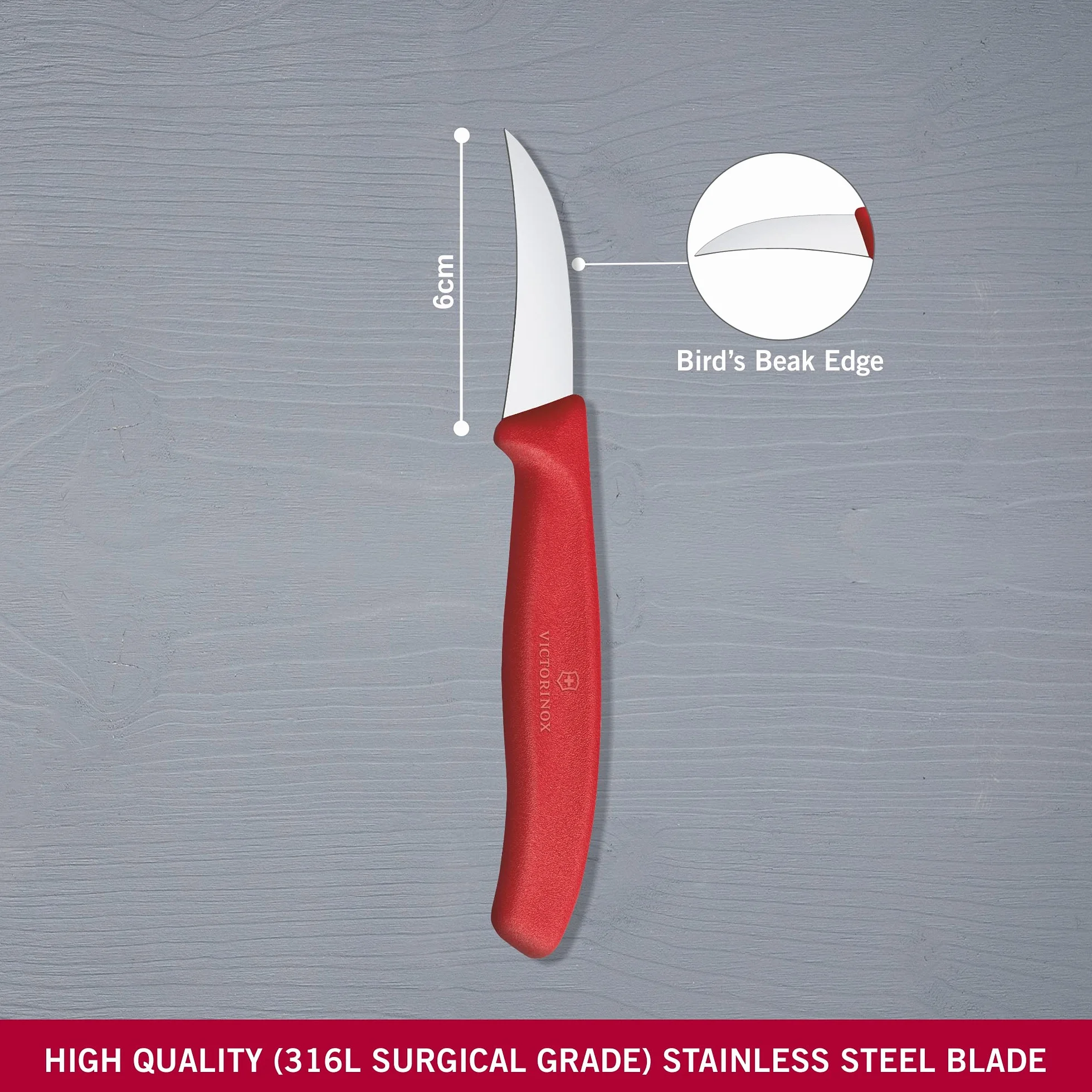 Victorinox Nóż do Obierania, Czerwony, 6 cm