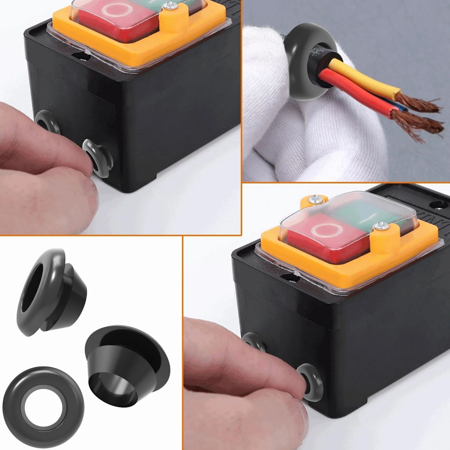 40 sztuk 12 mm elektryczna gumowa gumowa gumowa przelotka do ochrony przewodów