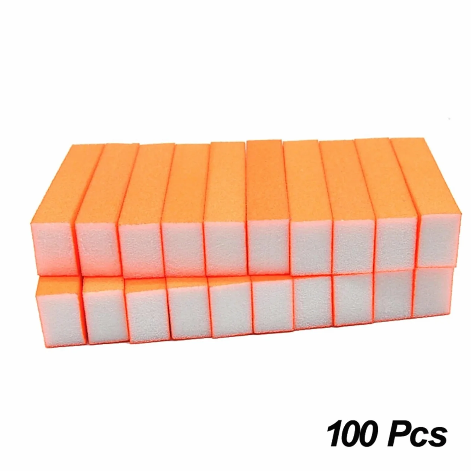 50/100 szt. Gąbka Pilnik do paznokci Blok polerujący Szlifowanie Profesjonalny odtłuszczacz do paznokci Narzędzia Pedicure Manicure(100 Pcs Neon Orange)