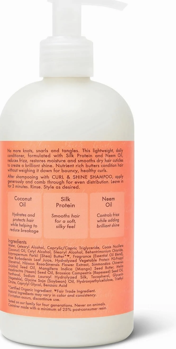 Shea Moisture - 3-częściowy zestaw do pielęgnacji włosów z kokosa i hibiskusa, kręconych włosów, szampon, odżywka, mleko do stylizacji