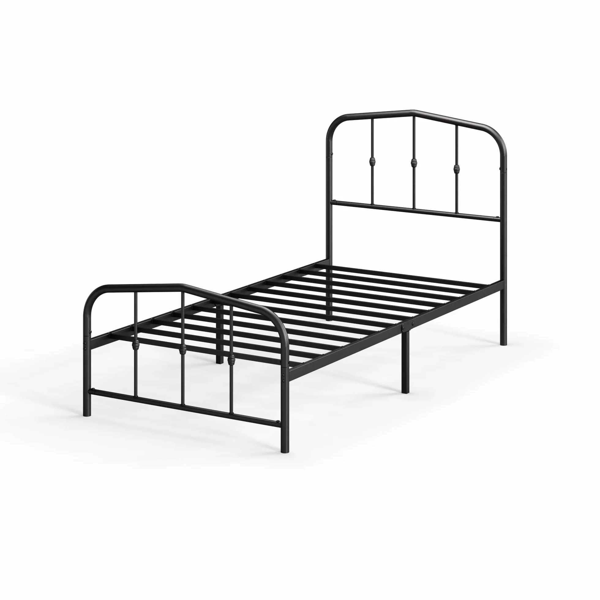 ZINUS Heidi Metalowa rama łóżka 90 x 200 cm czarna stalowa nakładka na materac