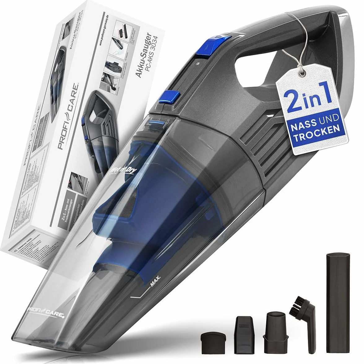 Proficare Wet N' Dry Odkurzacz Ręczny 2640W 14.8V Niebieski