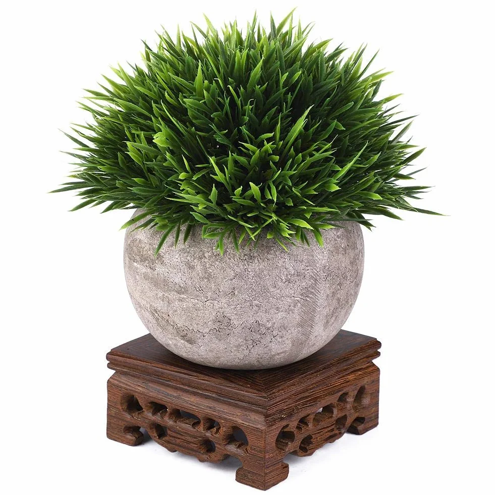 Oumefar Drewniana podstawa ekspozycyjna mały kwadratowy czajniczek podstawa bonsai stojak ekspozycyjny stojak do dekoracji biura domowego (8 x 8 x 3,7 cm)