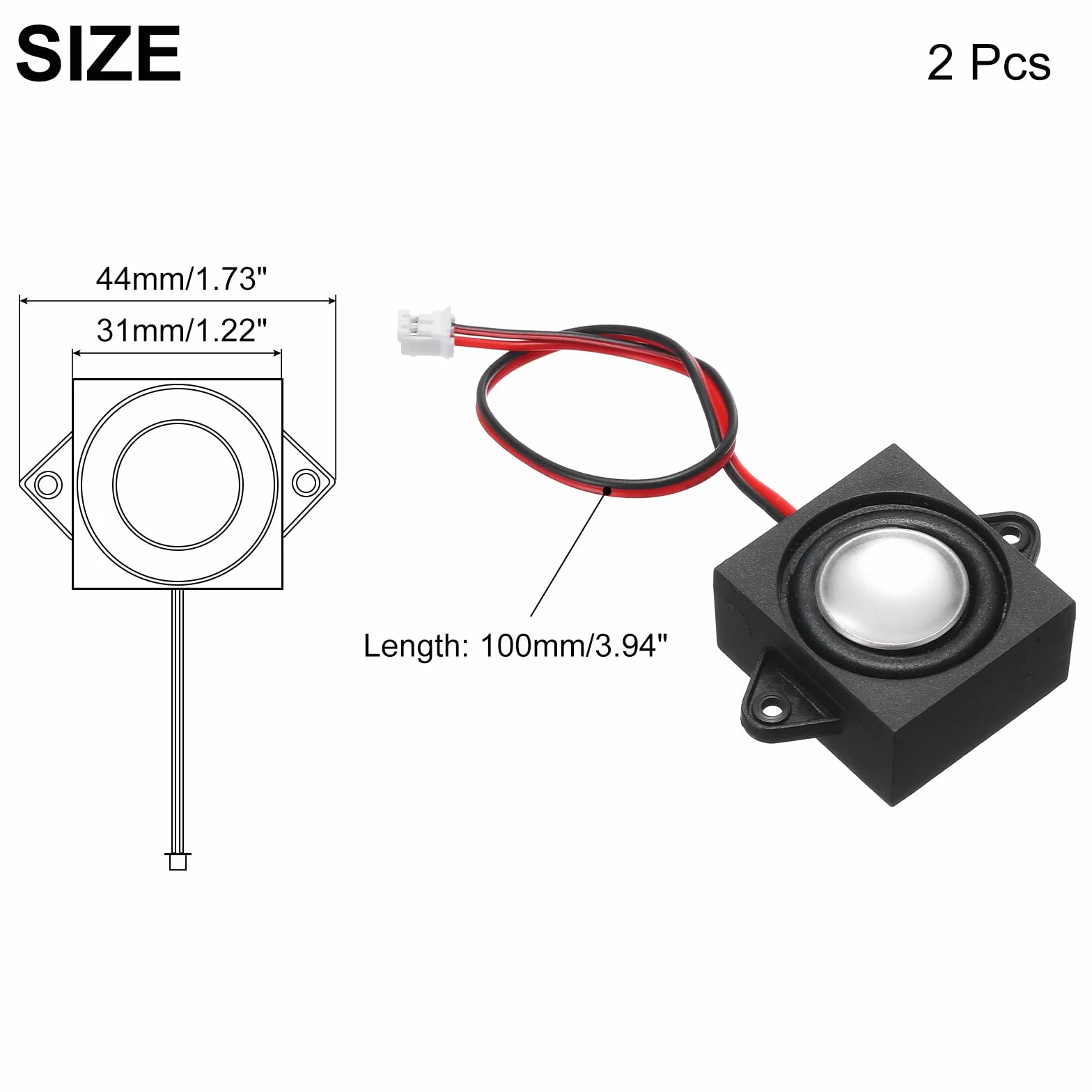 QUARKZMAN 2 szt. Głośniki 3 W 4 Ohm Mini Głośnik Mikrogłośnik z interfejsem Jst-Ph2.0 do małych projektów elektronicznych, maszyn reklamowych, monitorów LCD