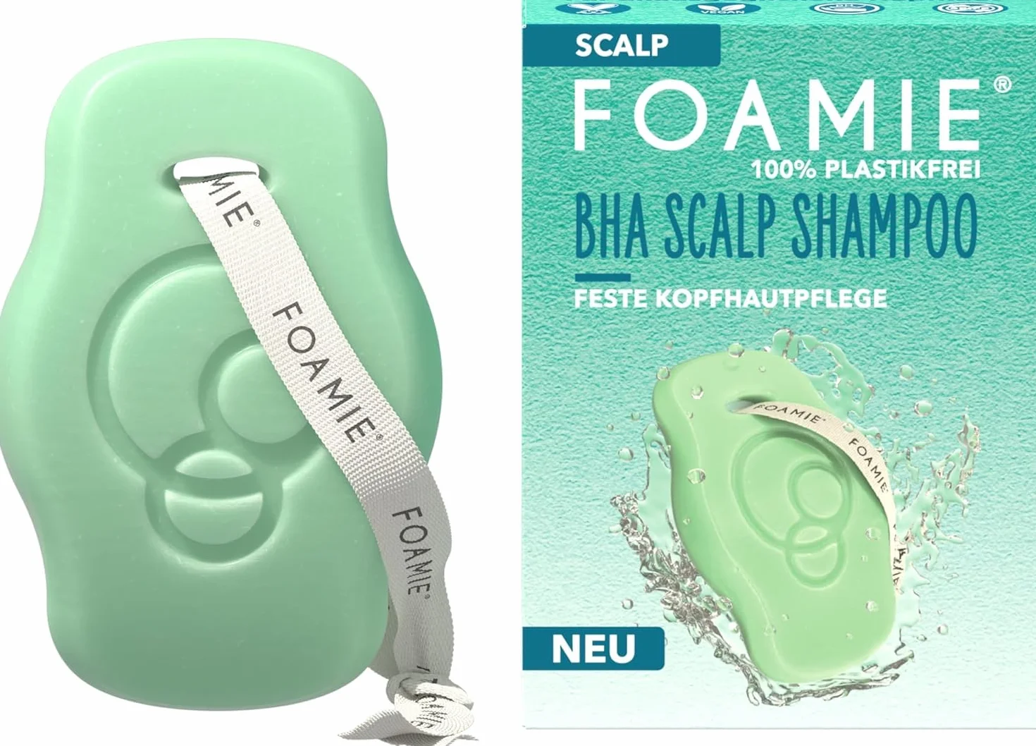 Foamie Bha Scalp Szampon, Przezroczysty, 80 g