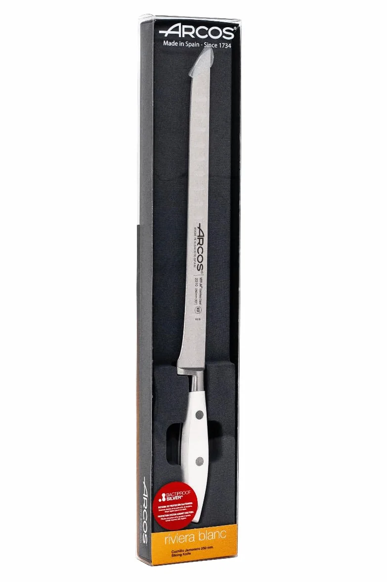 ARCOS Nożyce do krojenia Forged Nitrum stal 250 mm Ergonomiczna rękojeść POM Seria Riviera Blanc