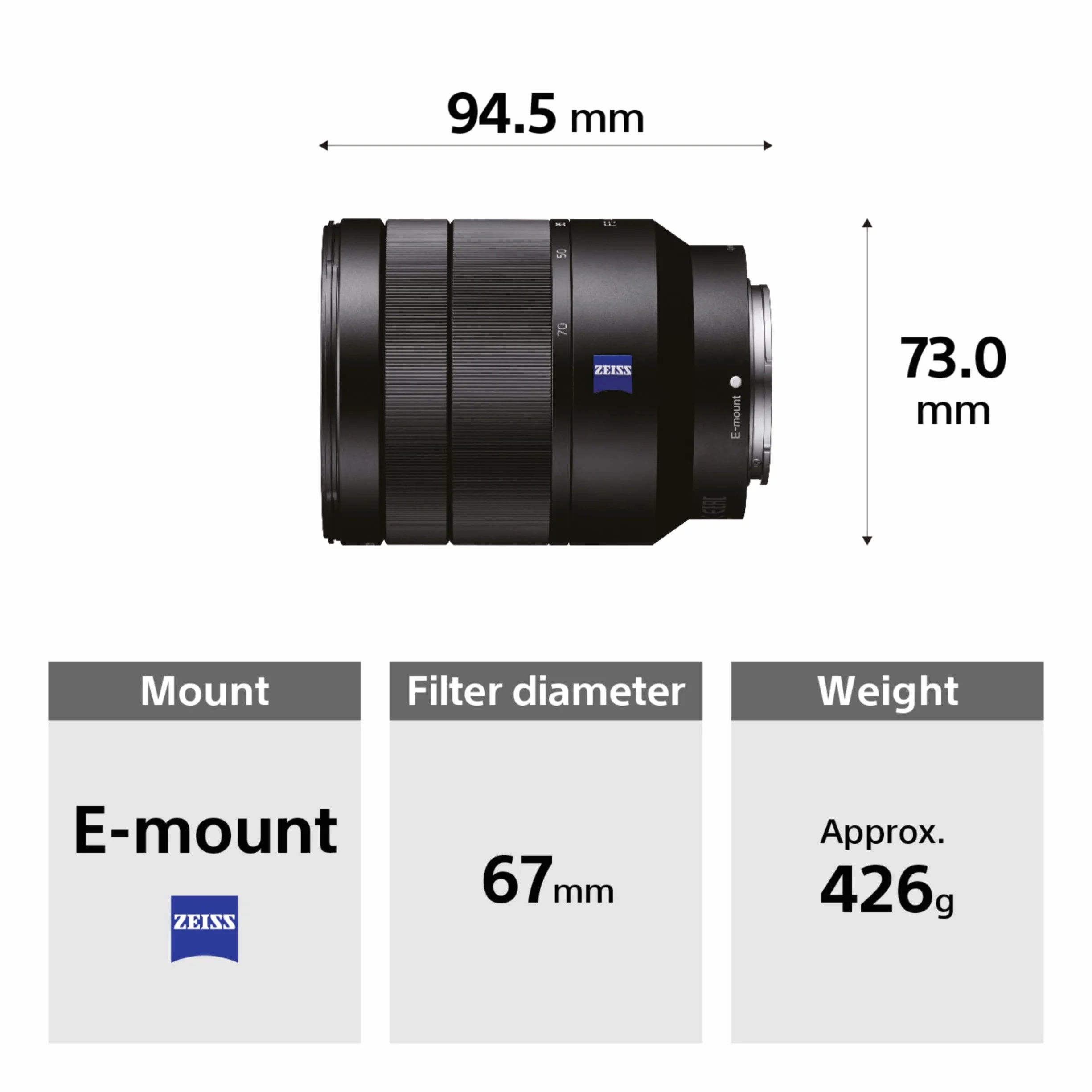 Sony F4 Za Oss SEL2470Z.AE Obiektyw, Czarny, 24-70 mm