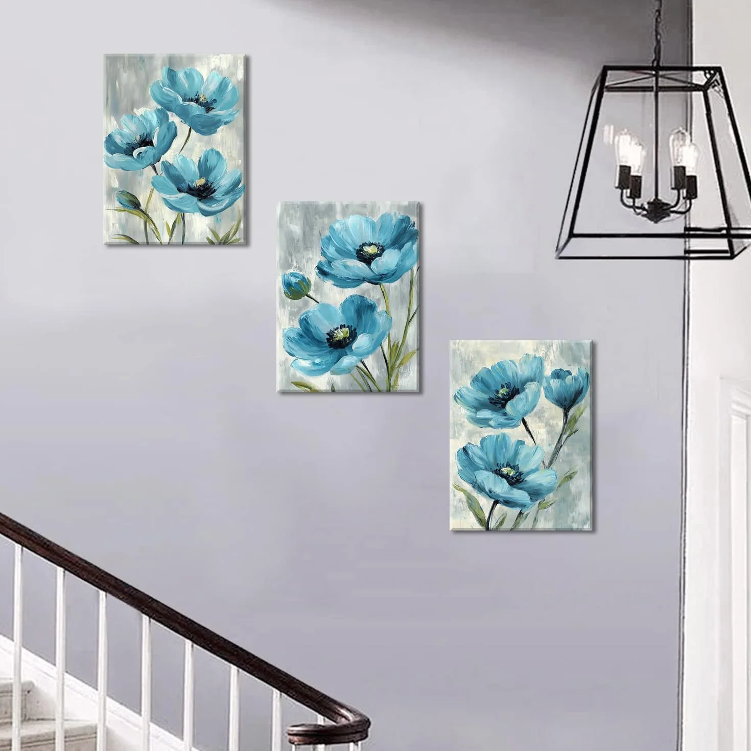Piy Painting Kwiatowa Sztuka ścienna Na Płótnie, Romantyczne Obrazy Na Płótnie, Niebieski Obraz ścienny, Nowoczesne Dzieło Sztuki, Obraz Do Salonu, Pomieszczeń Wypoczynkowych I Sypialni