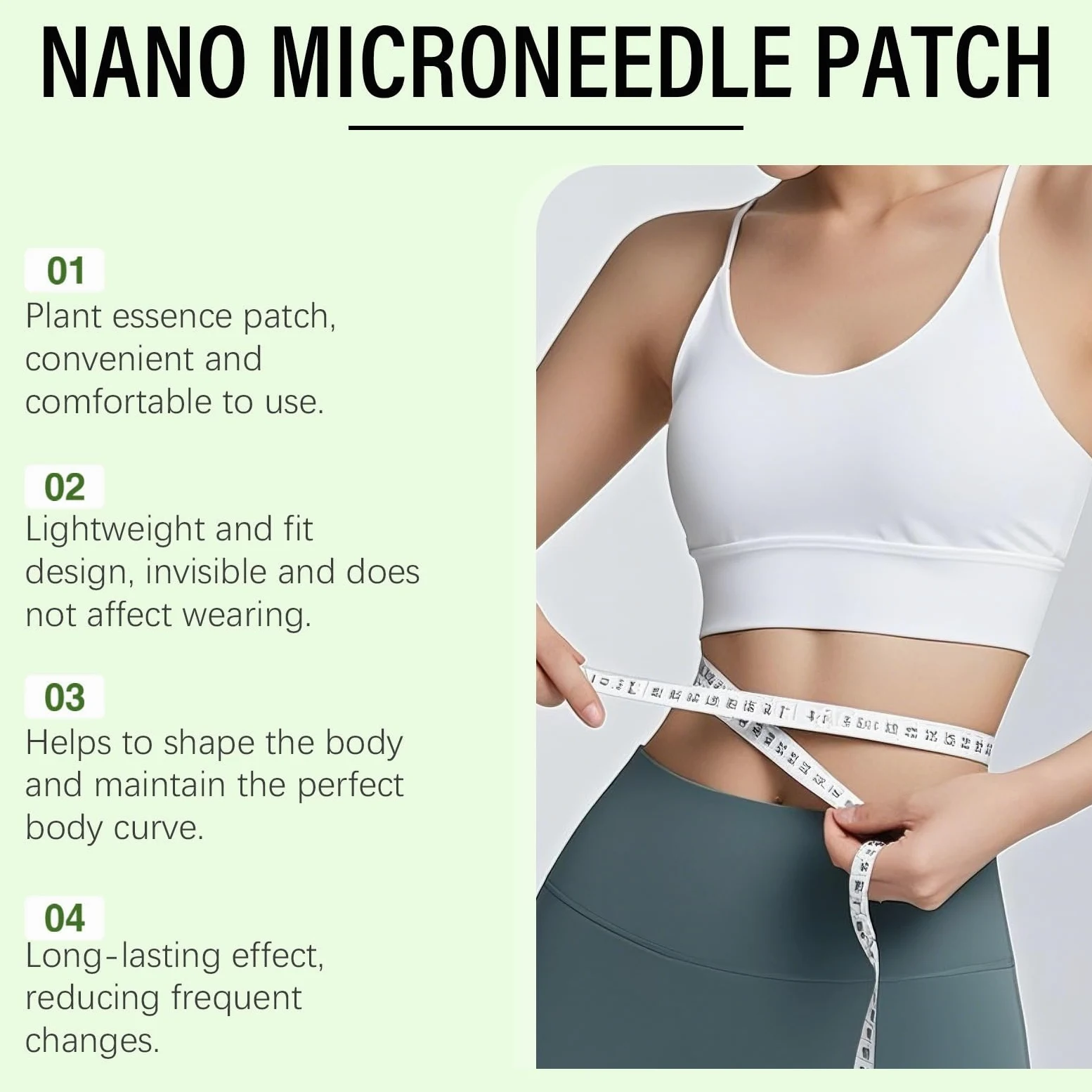 Moringa X Berberine Plaster odchudzający, 10 w 1 Nano Microneedle Plaster, naturalna plaster odchudzający, płaski brzuch, łatwa w aplikacji, niewidoczna, regulująca metabolizm